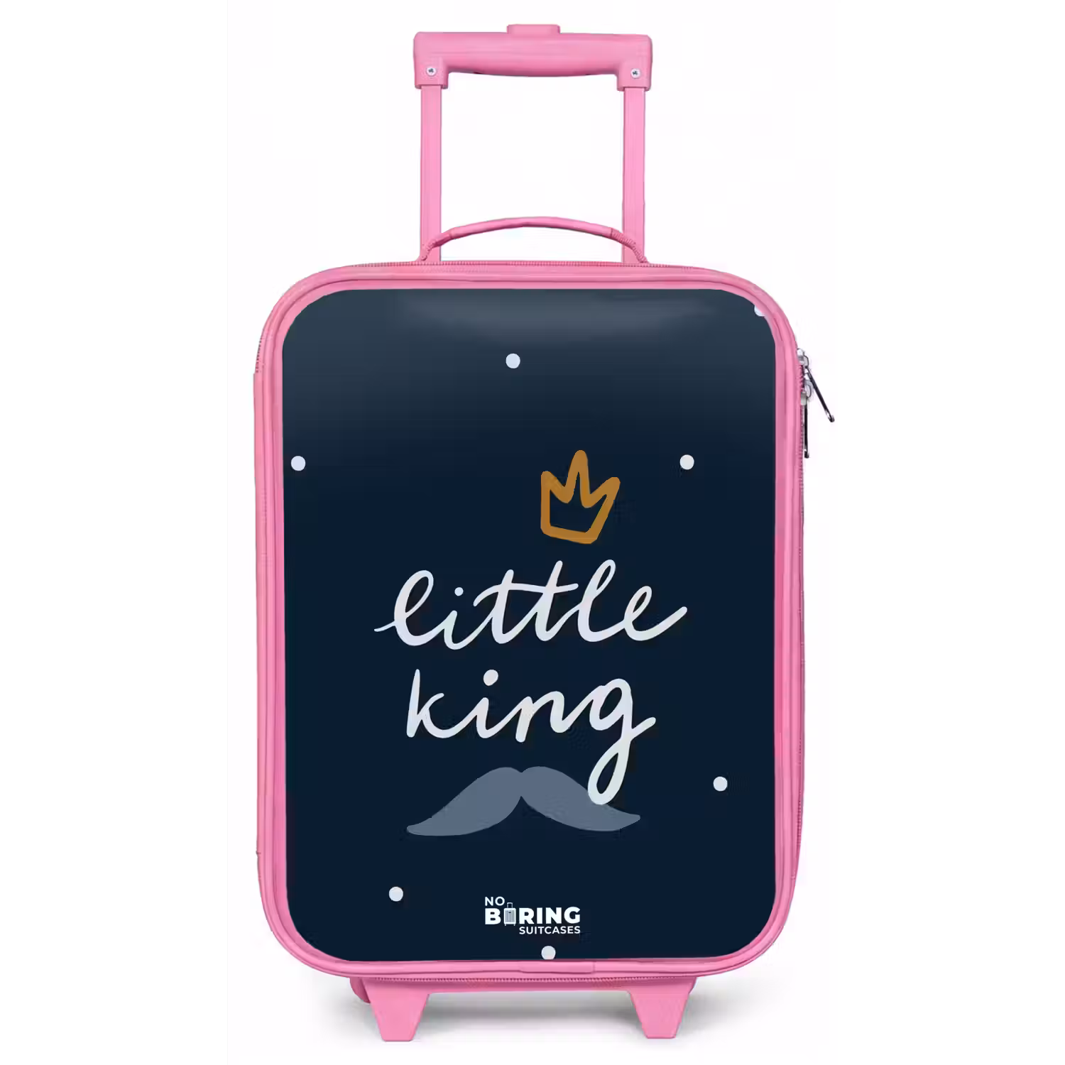 Little king met stippen Kinderkoffer - Roze klein -zz3dotto