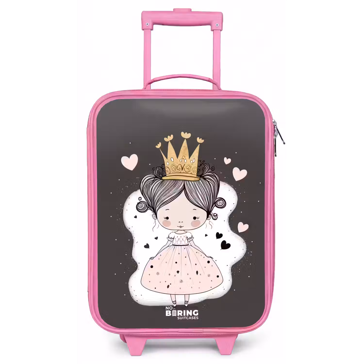 Kleine prinses op zwarte achtergrond Kinderkoffer - Roze klein -zz3dotto