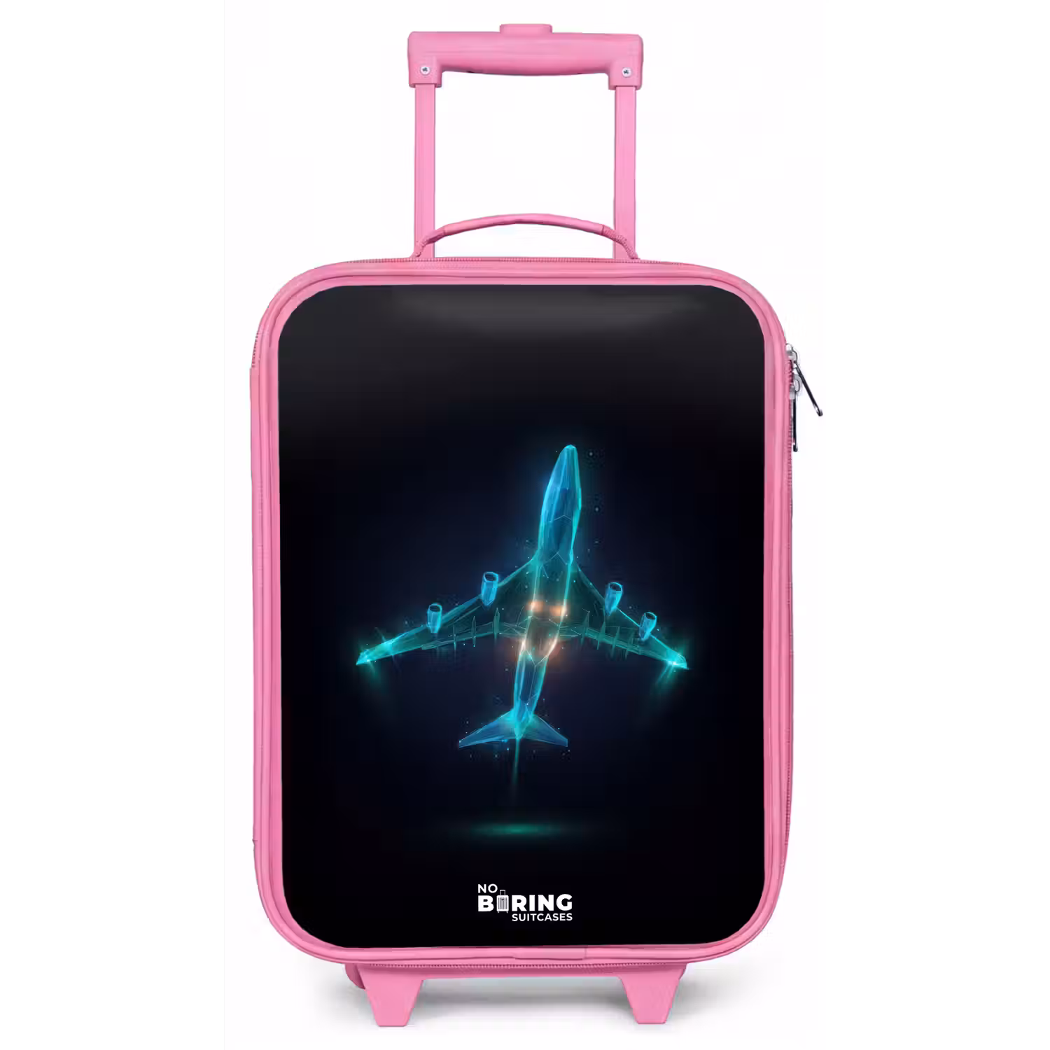Lichtgevend vliegtuig Kinderkoffer - Roze klein -zz3dotto