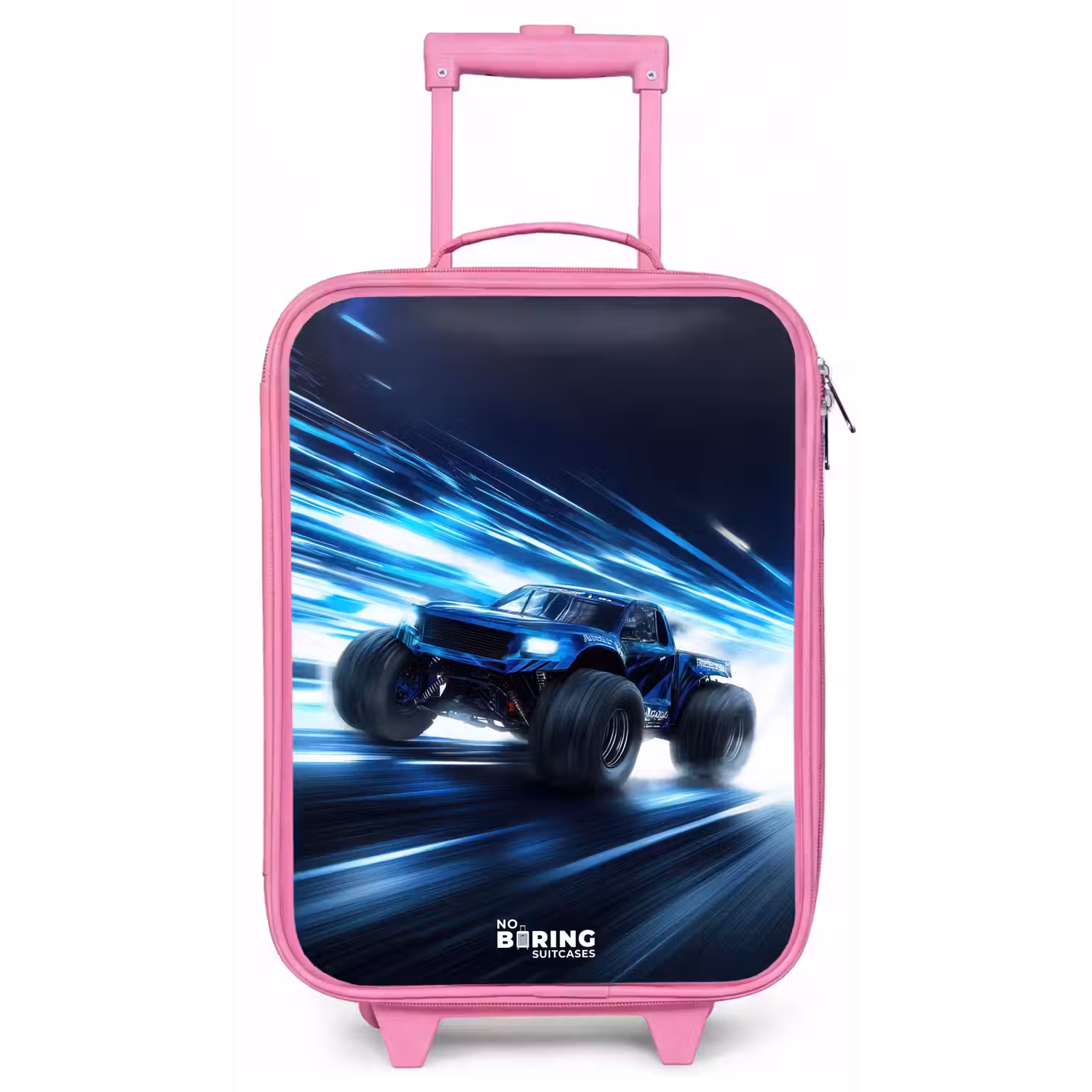 Monstertruck raast door lichtsnelheid Kinderkoffer - Roze klein -zz3dotto