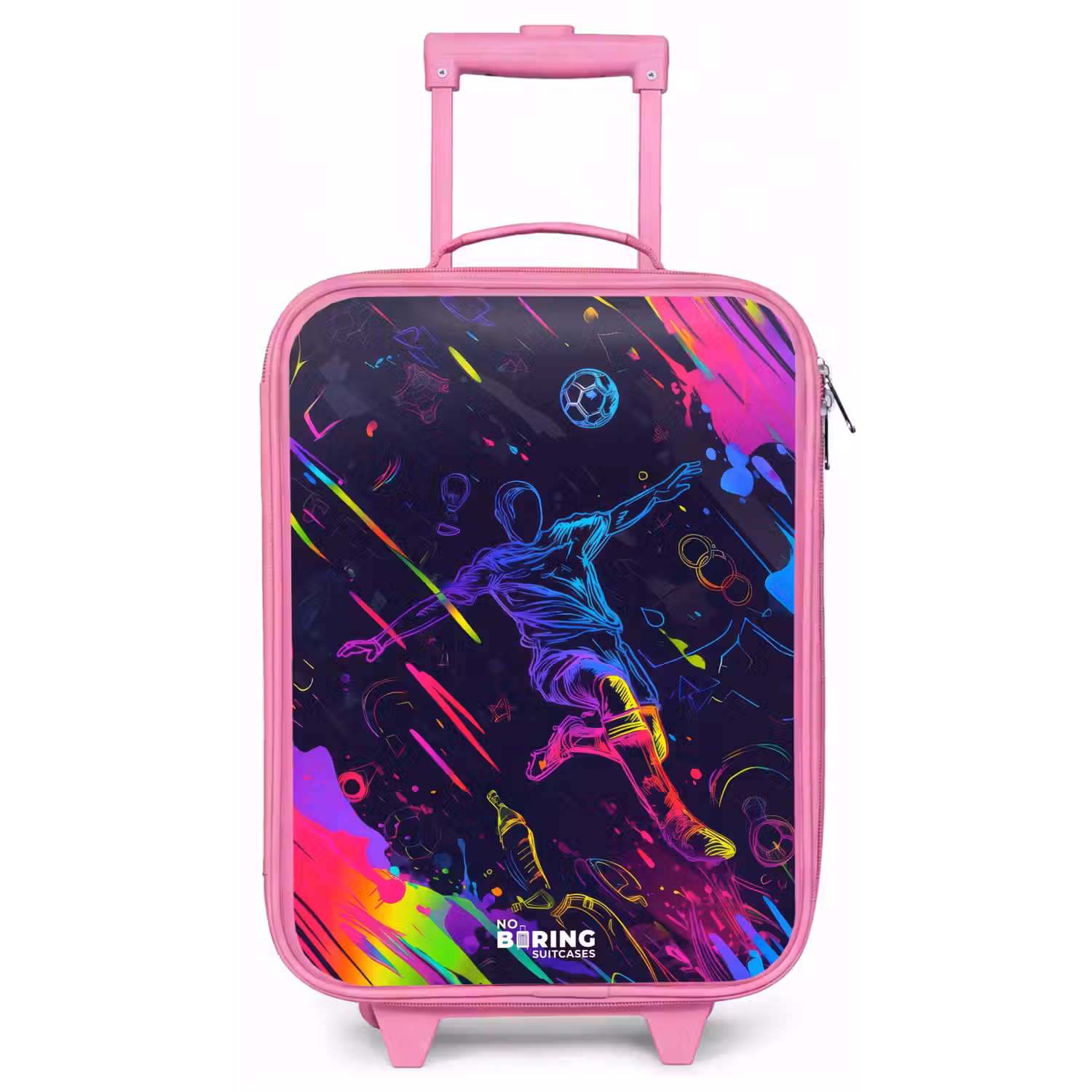 Neon actievolle voetbalspeler Kinderkoffer - Roze klein -zz3dotto