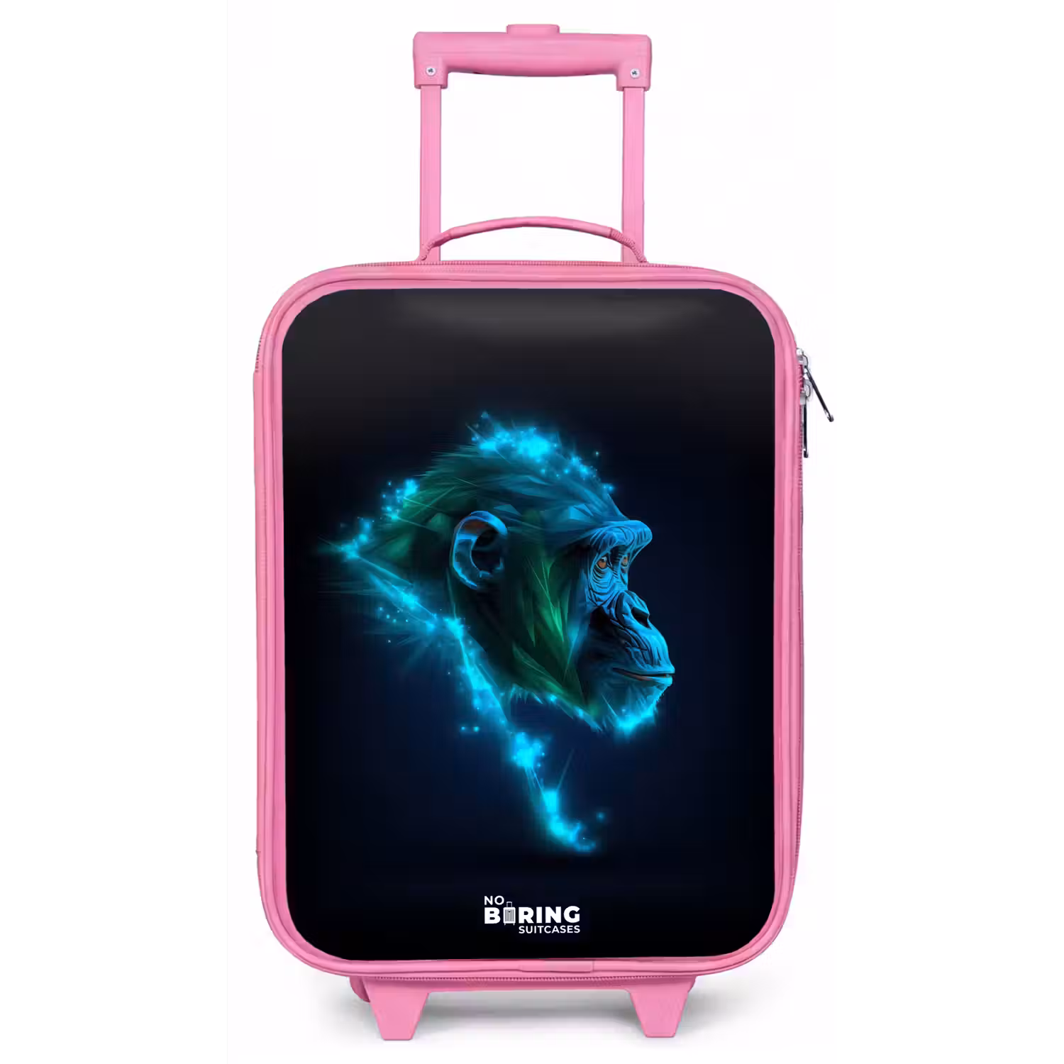 Neon silhouet van een chimpansee Kinderkoffer - Roze klein -zz3dotto