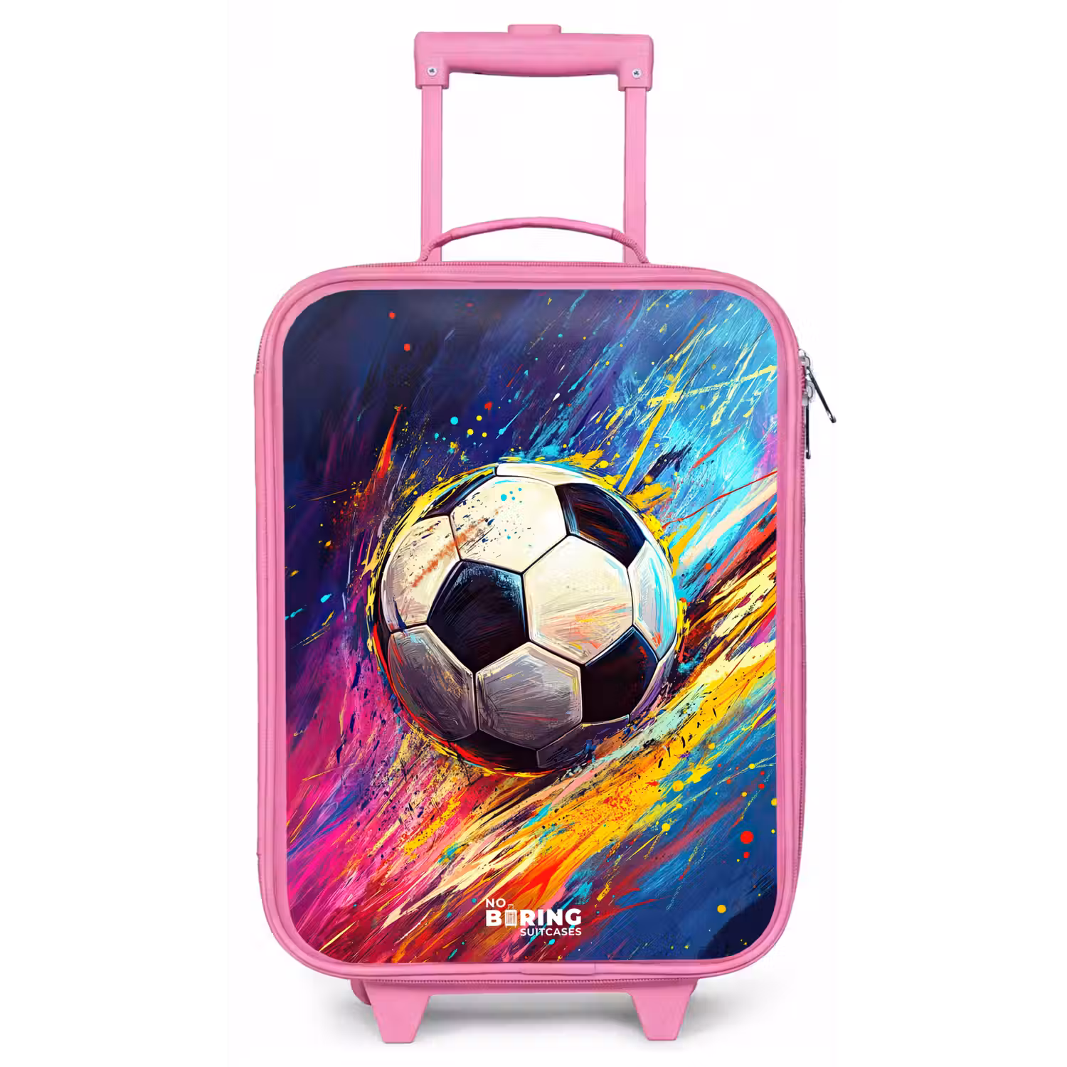Neon - Voetbal - Kleurrijk Kinderkoffer - Roze klein -zz3dotto