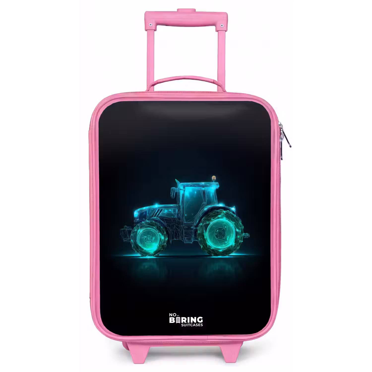 Neontractor op zwarte ondergrond Kinderkoffer - Roze klein -zz3dotto