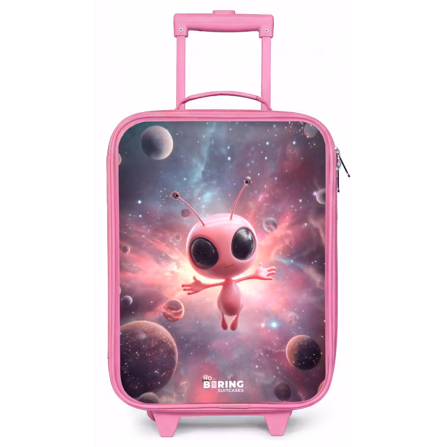 Roze Alien in Sterrennevel Kinderkoffer - Roze klein -zz3dotto