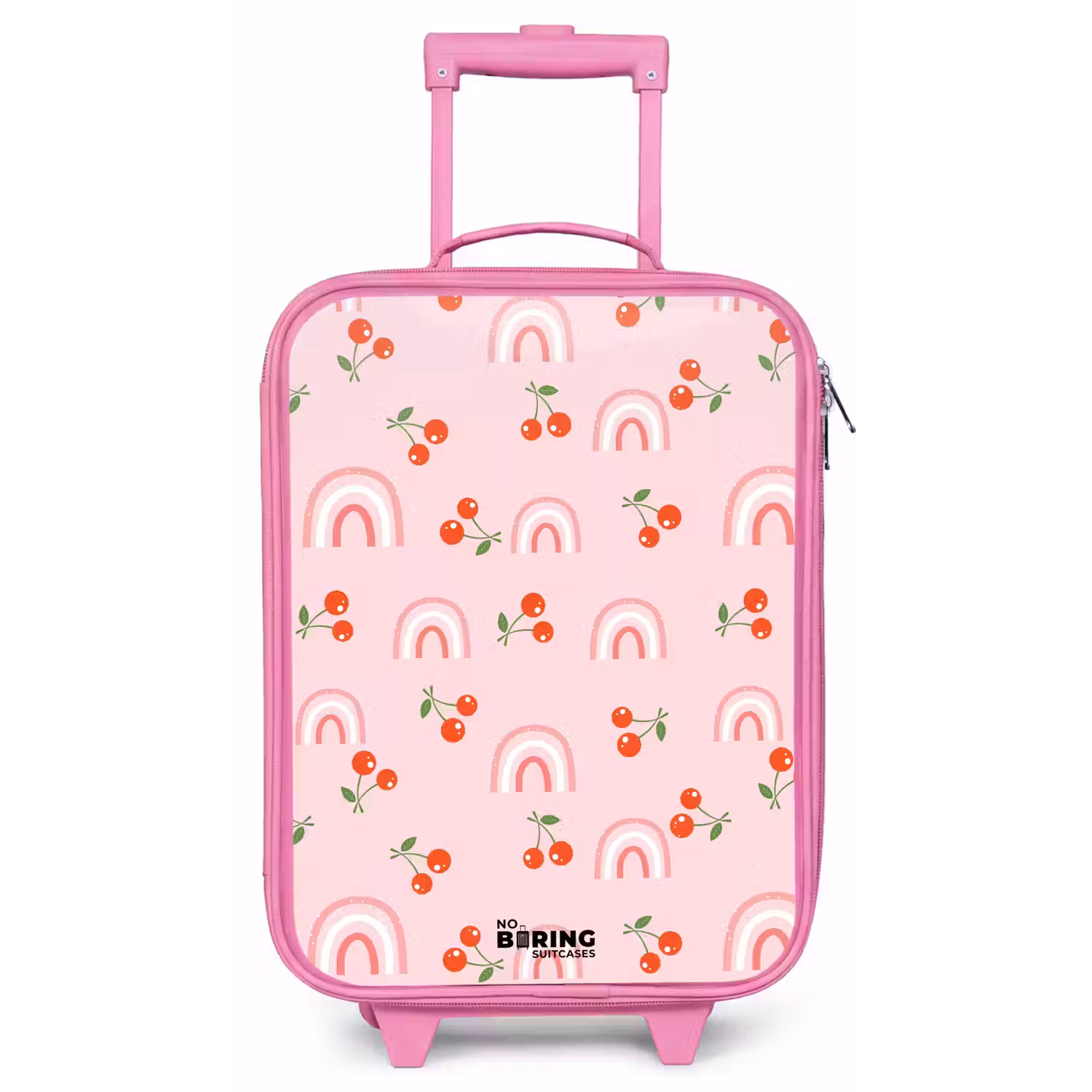 Roze met regenboog en kersen patroon Kinderkoffer - Roze klein -zz3dotto