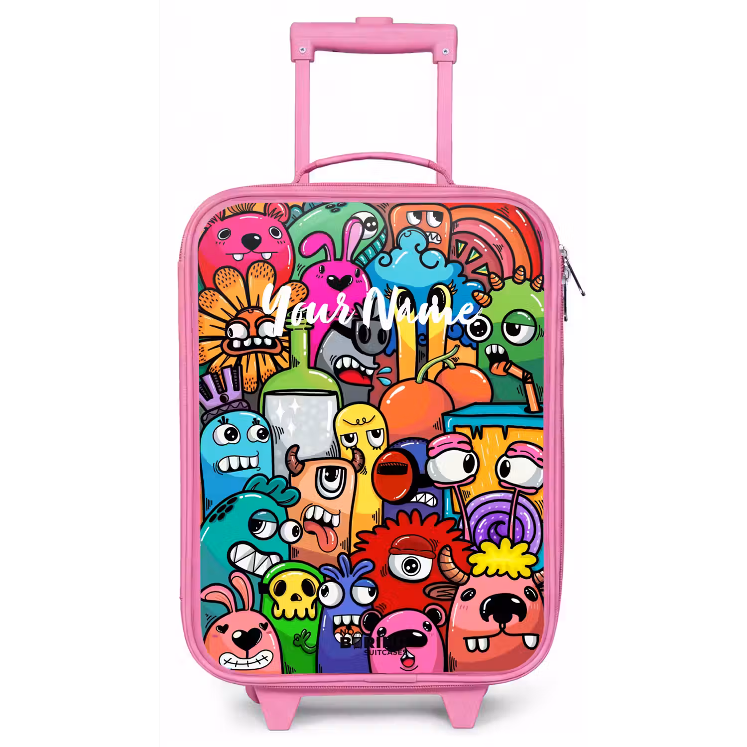 Knallende gekleurde monsters Kinderkoffer - Roze klein -zz3dotto