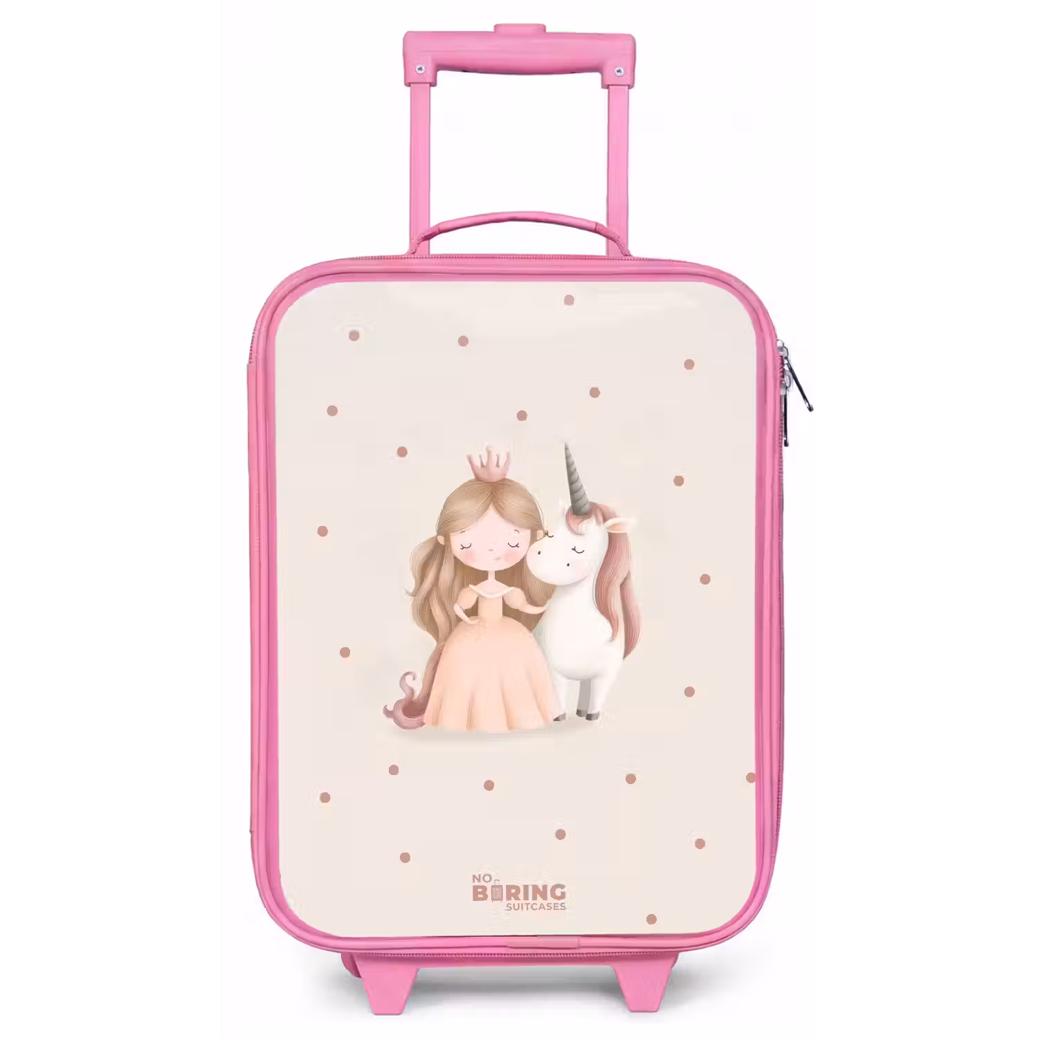 Prinses en een eenhoorn in pastel kleuren Kinderkoffer - Roze klein -zz3dotto