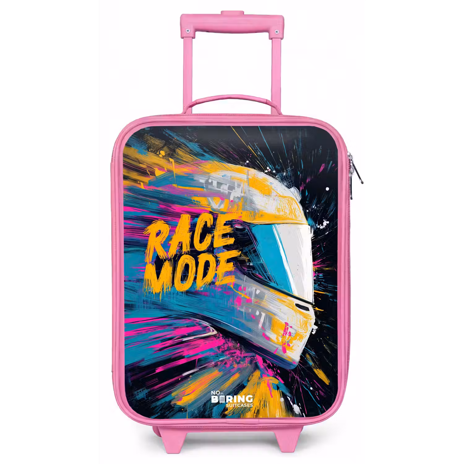 Racehelm - Verfspatten - Penseelstreken - Race mode Kinderkoffer - Roze klein -zz3dotto