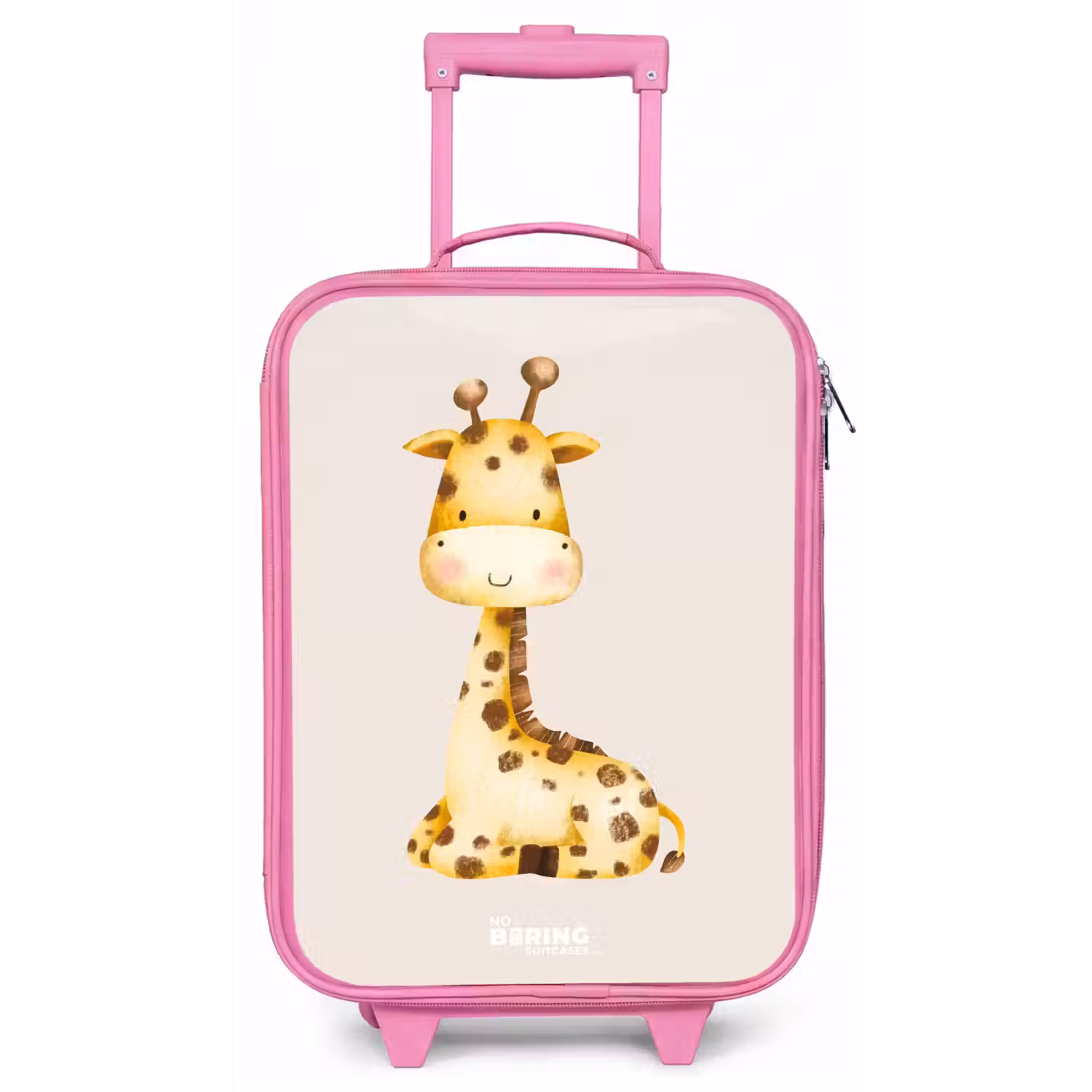 Liggende giraffe illustratie op beige achtergrond Kinderkoffer - Roze klein -zz3dotto