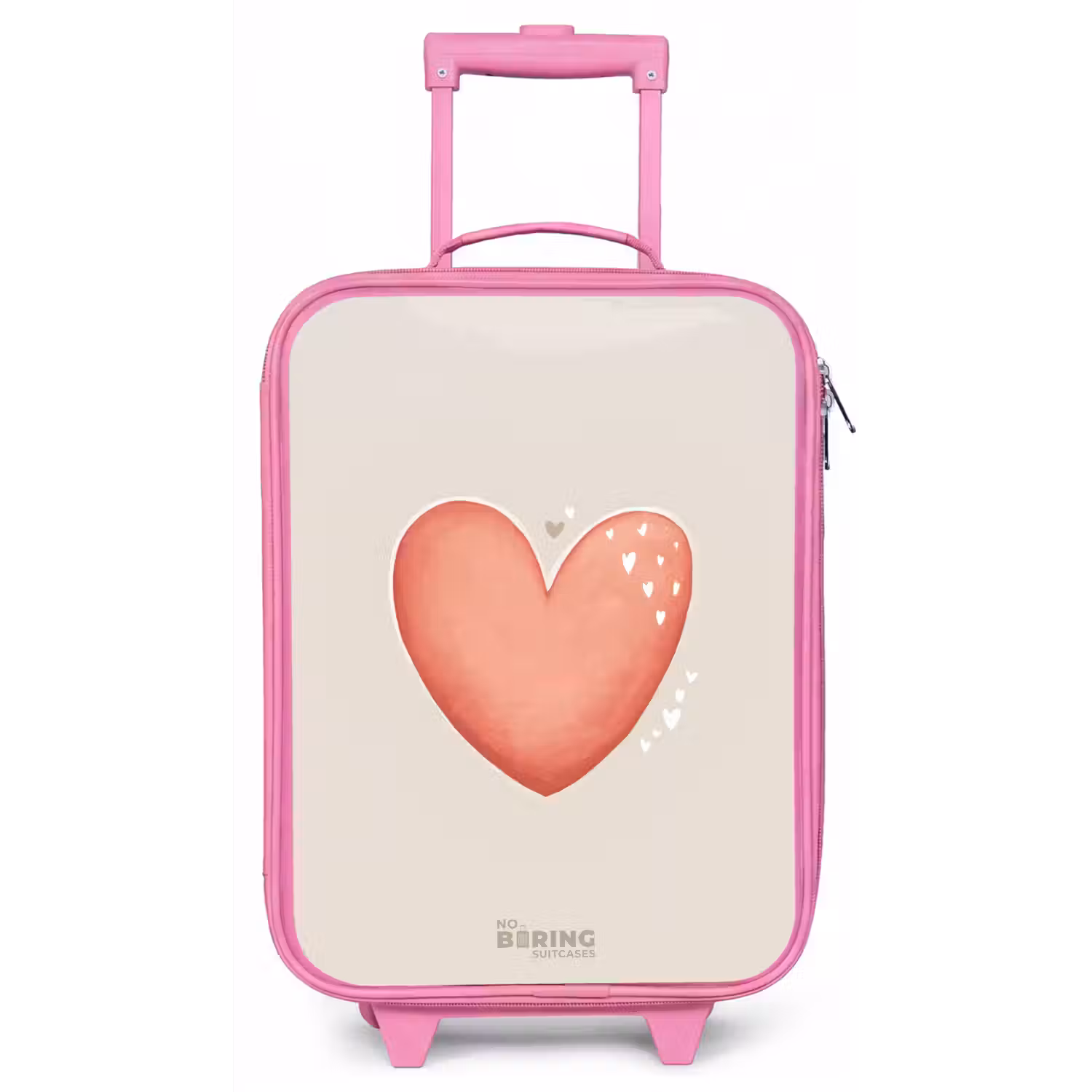 Rood hart op een beige achtergrond Kinderkoffer - Roze klein -zz3dotto