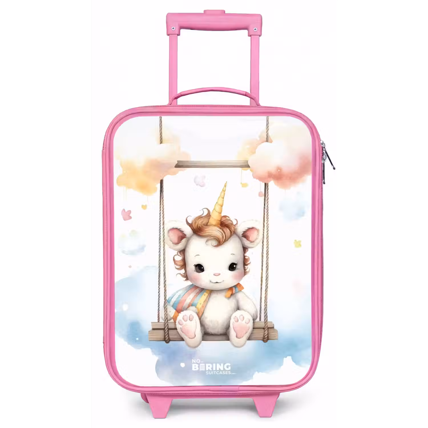 Schommelende baby eenhoorn Kinderkoffer - Roze klein -zz3dotto