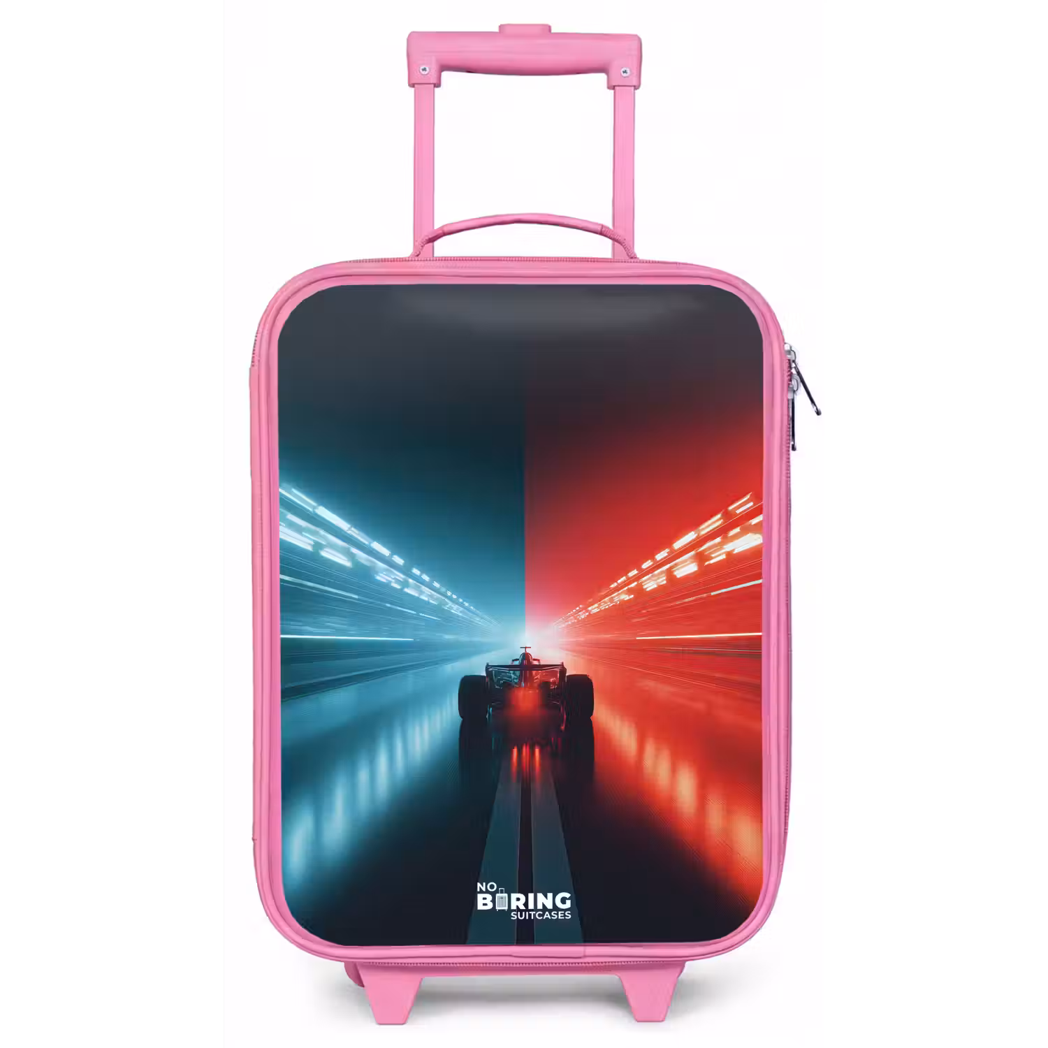 Baan - Raceauto - Neon - Rood Kinderkoffer - Roze klein -zz3dotto