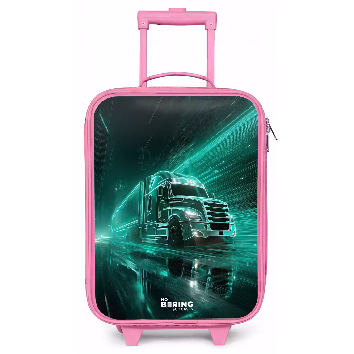 Vrachtwagen - Neon - Groen - Stad Kinderkoffer - Roze klein -zz3dotto
