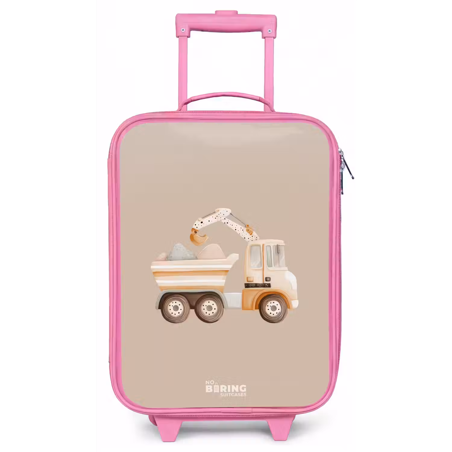 Gele kiepwagen in neutrale kleuren Kinderkoffer - Roze klein -zz3dotto