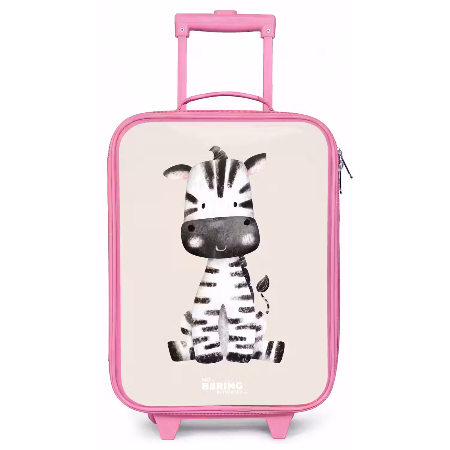 Zebra portrettekening met beige achtergrond Kinderkoffer - Roze klein -zz3dotto
