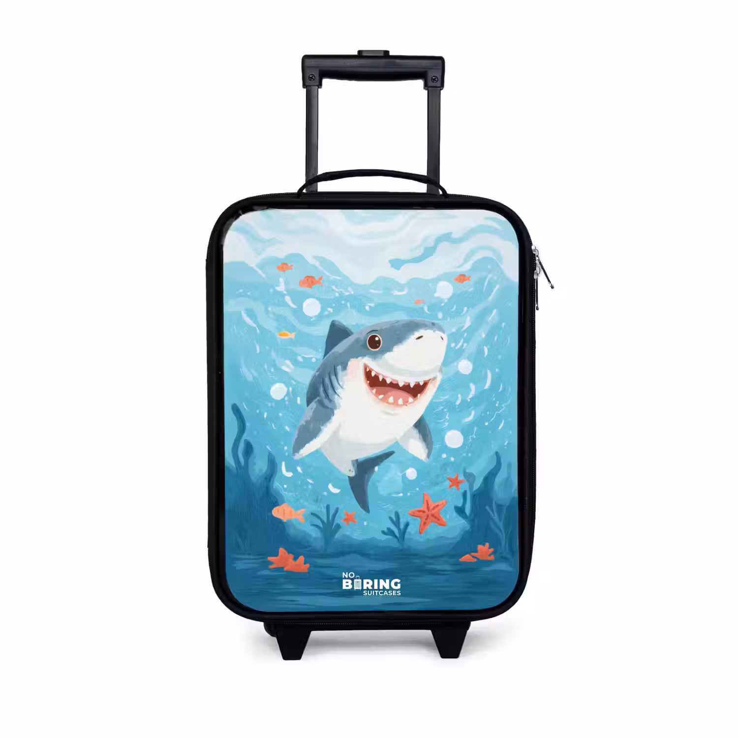 Haai - Water - Zee Kinderkoffer - Zwart klein -3d