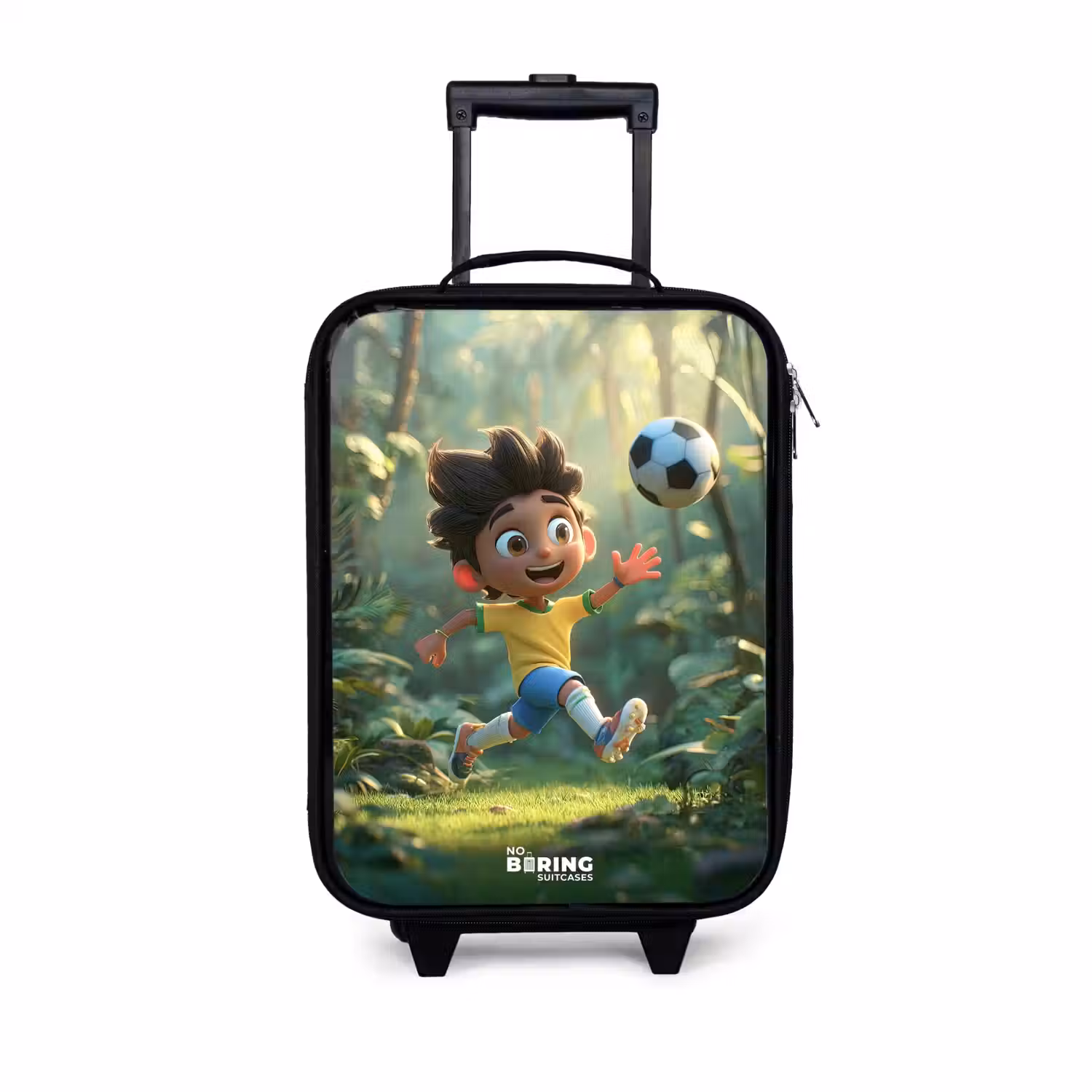 Voetbal - Jongen - Bos Kinderkoffer - Zwart klein -3d