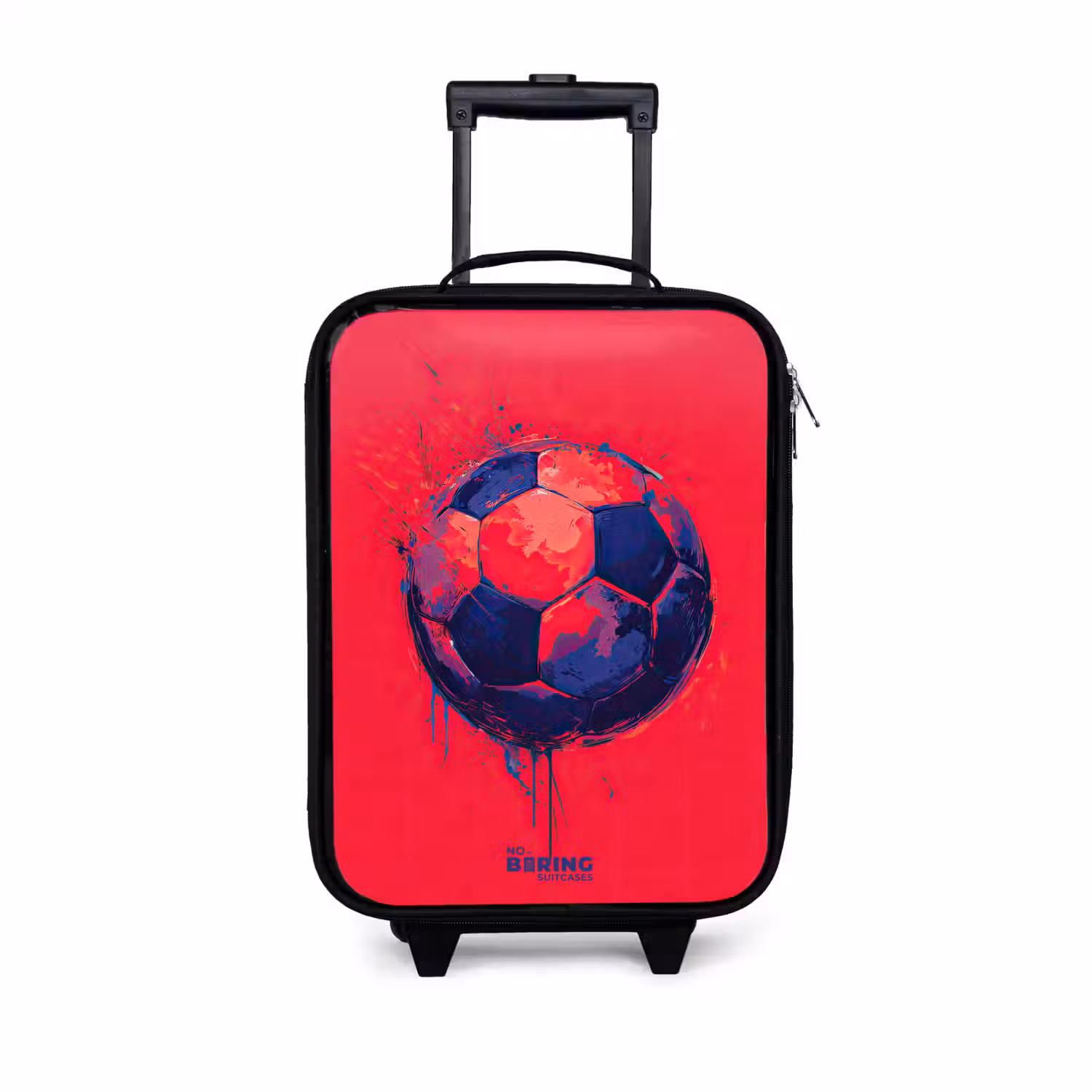 Voetbal - Verf - Blauw - Rood Kinderkoffer - Zwart klein -3d