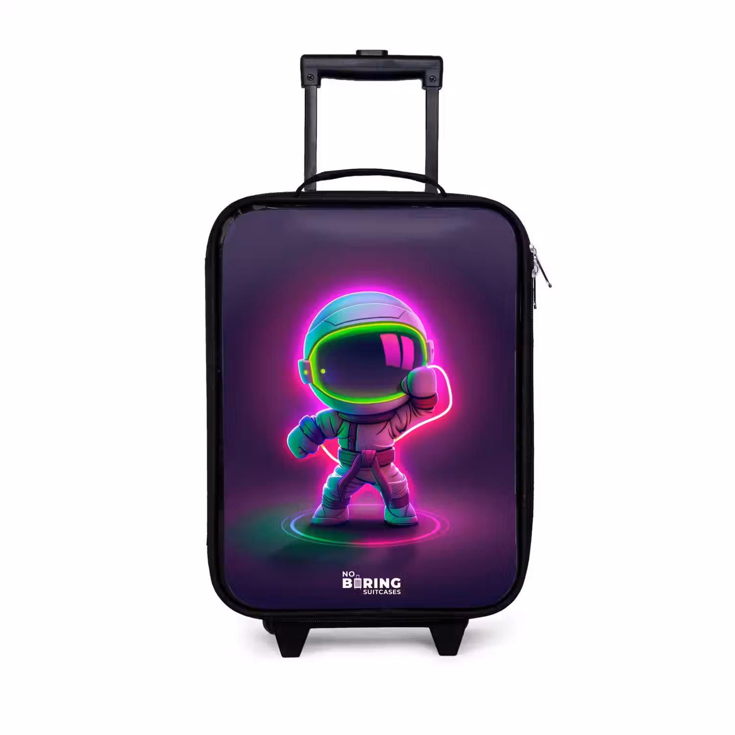 Space karate neon Kinderkoffer - Zwart klein -3d