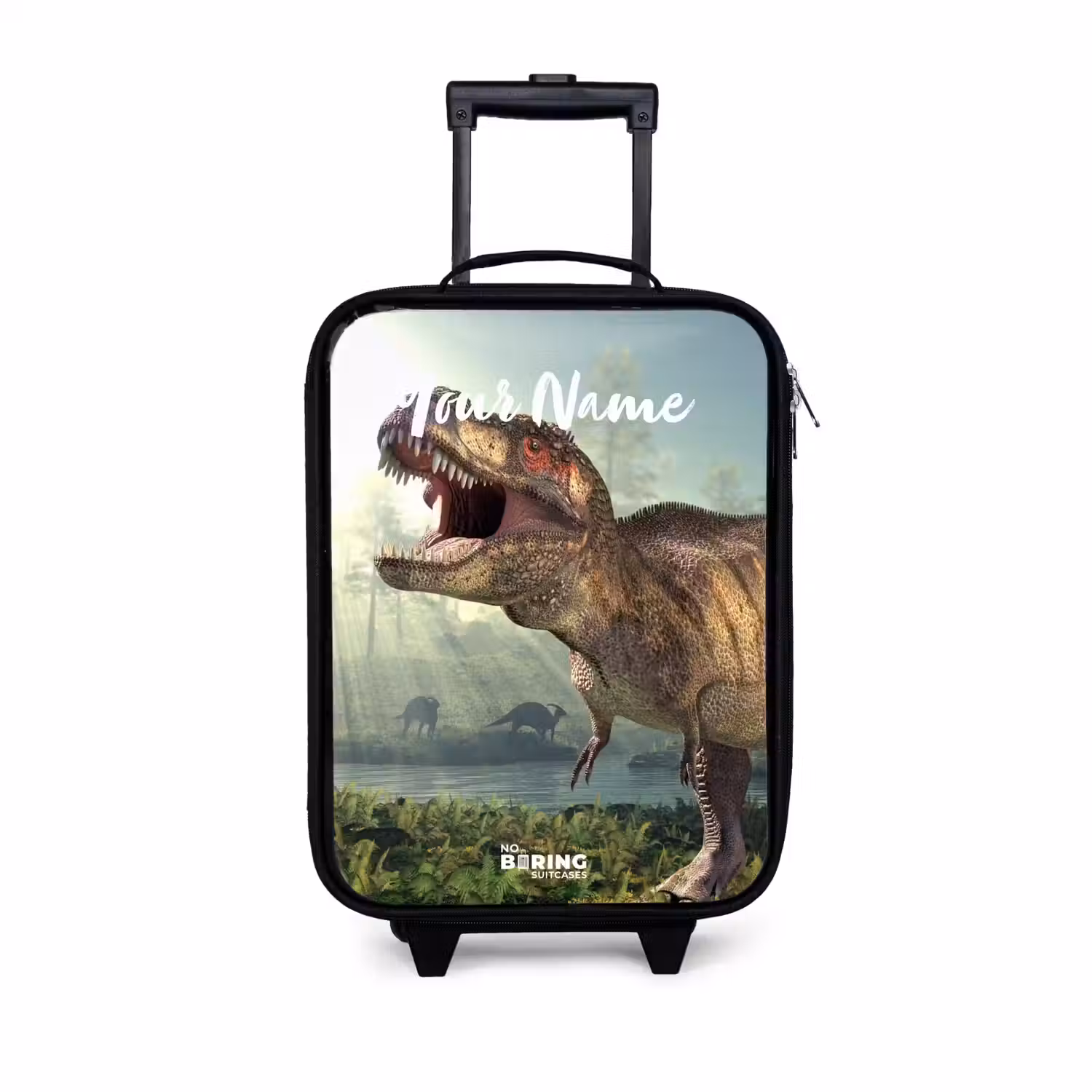 Thijs Tyrannosaurus Kinderkoffer - Zwart klein -3d