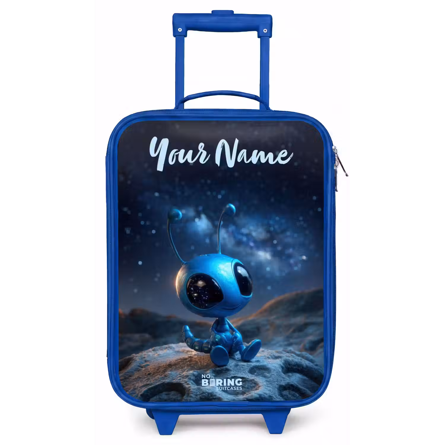 Blauw buitenaards wezentje onder sterrenhemel Kinderkoffer - Blauw klein -zz3dotto