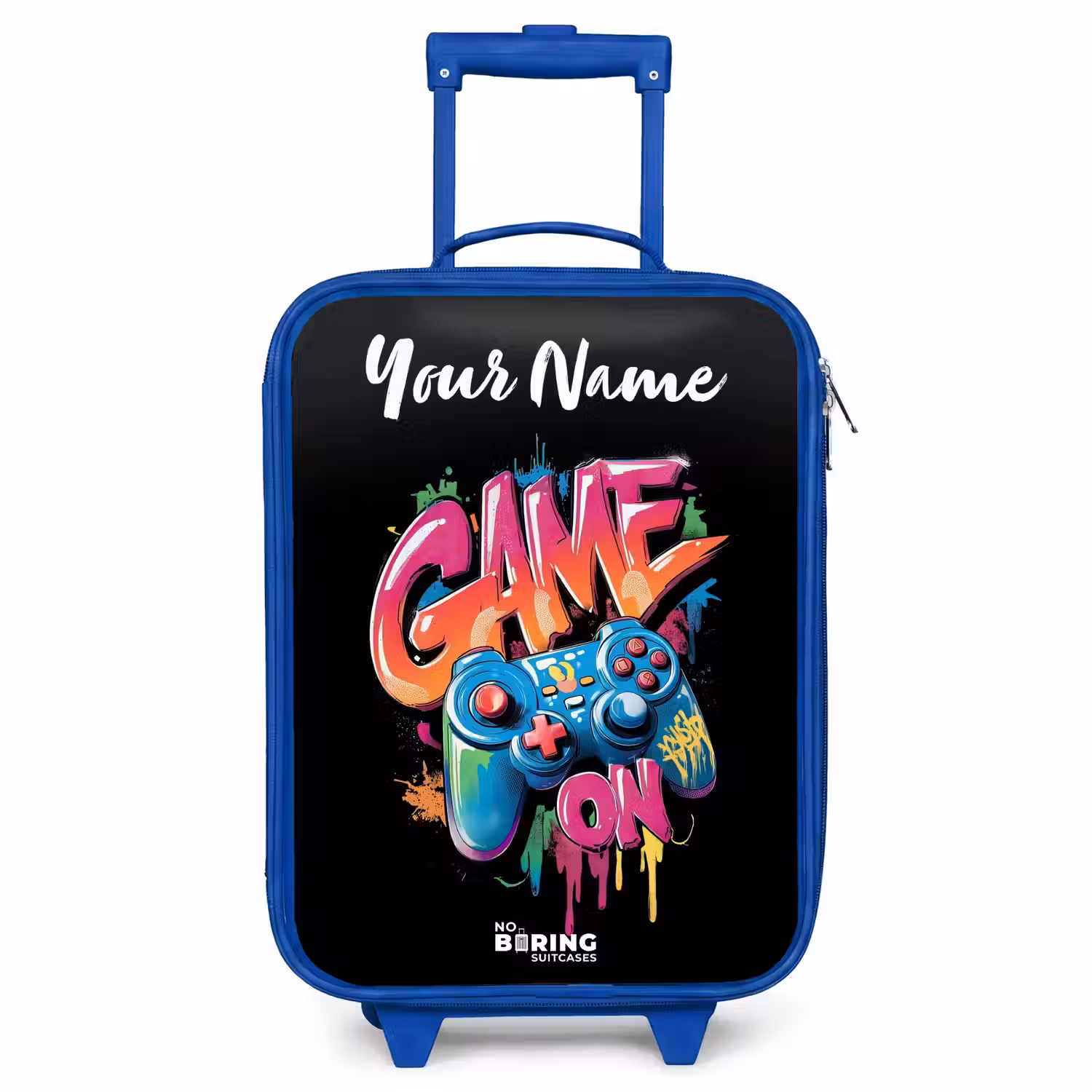 Controller - Game - Graffiti - Tekst Kinderkoffer - Blauw klein -3d