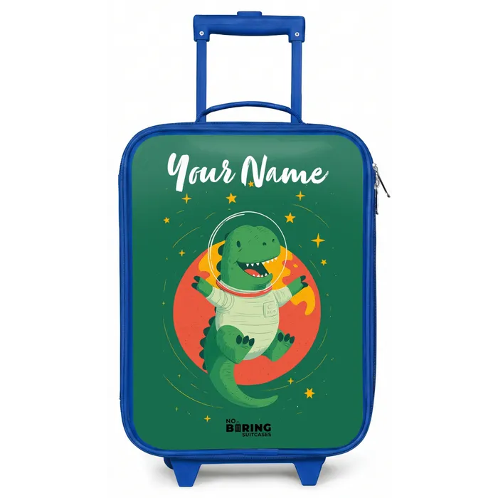 Dino - Planeet - Sterren - Groen Kinderkoffer - Blauw klein -zz3dotto
