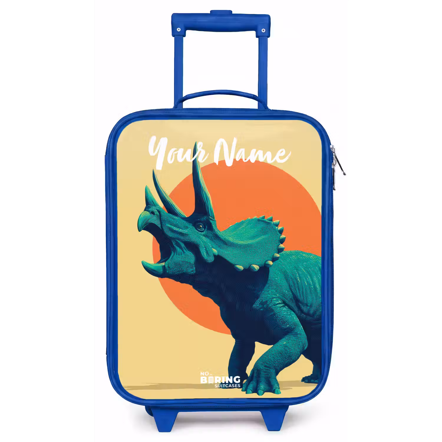 Dino - Triceratops - Dier Kinderkoffer - Blauw klein -zz3dotto