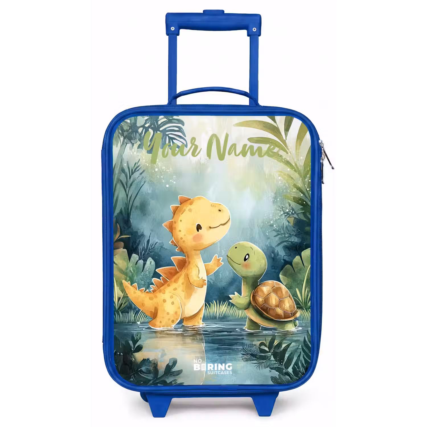 Dino - Schildpad - Jungle Kinderkoffer - Blauw klein -zz3dotto