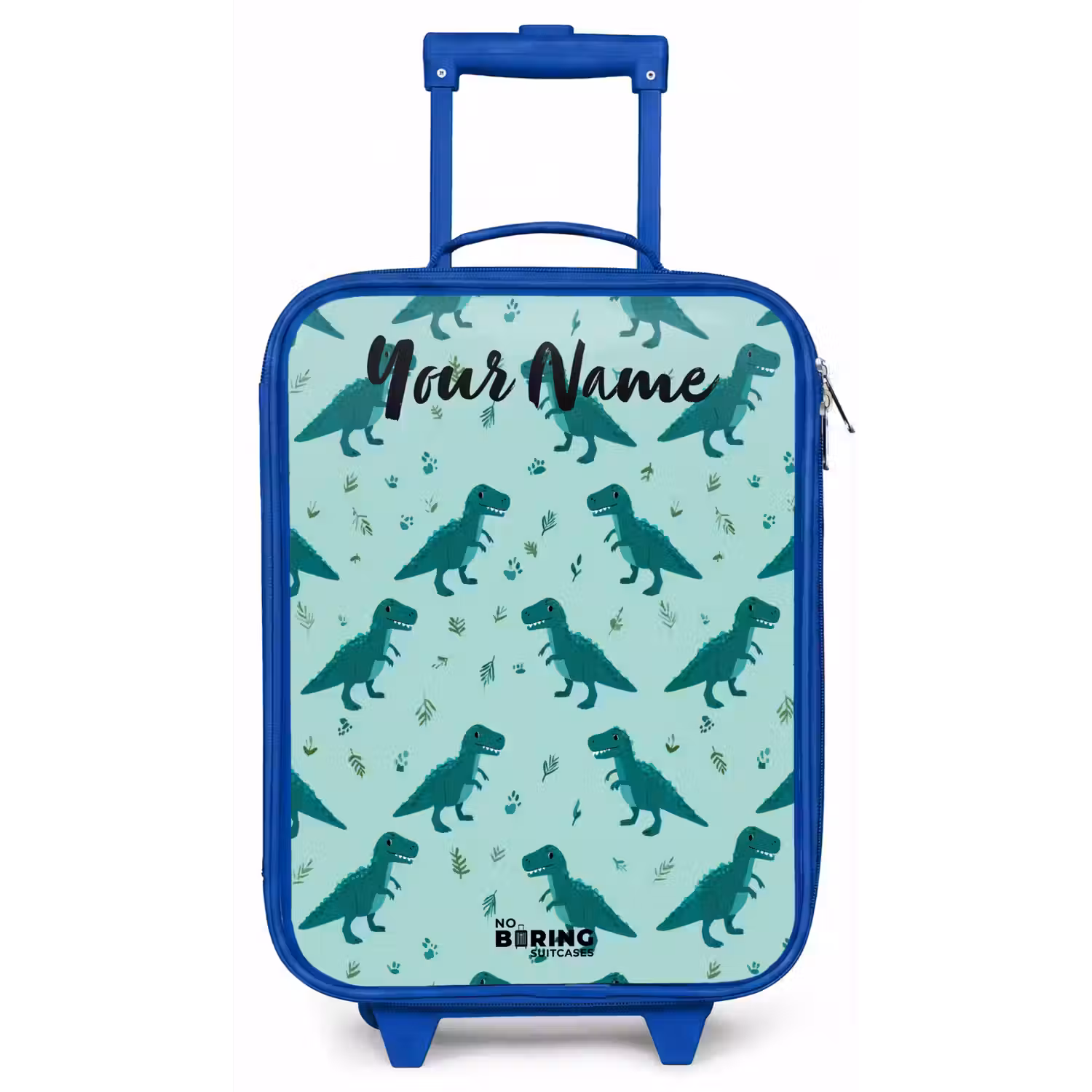 Dinos - Patroon - Groen Kinderkoffer - Blauw klein -zz3dotto