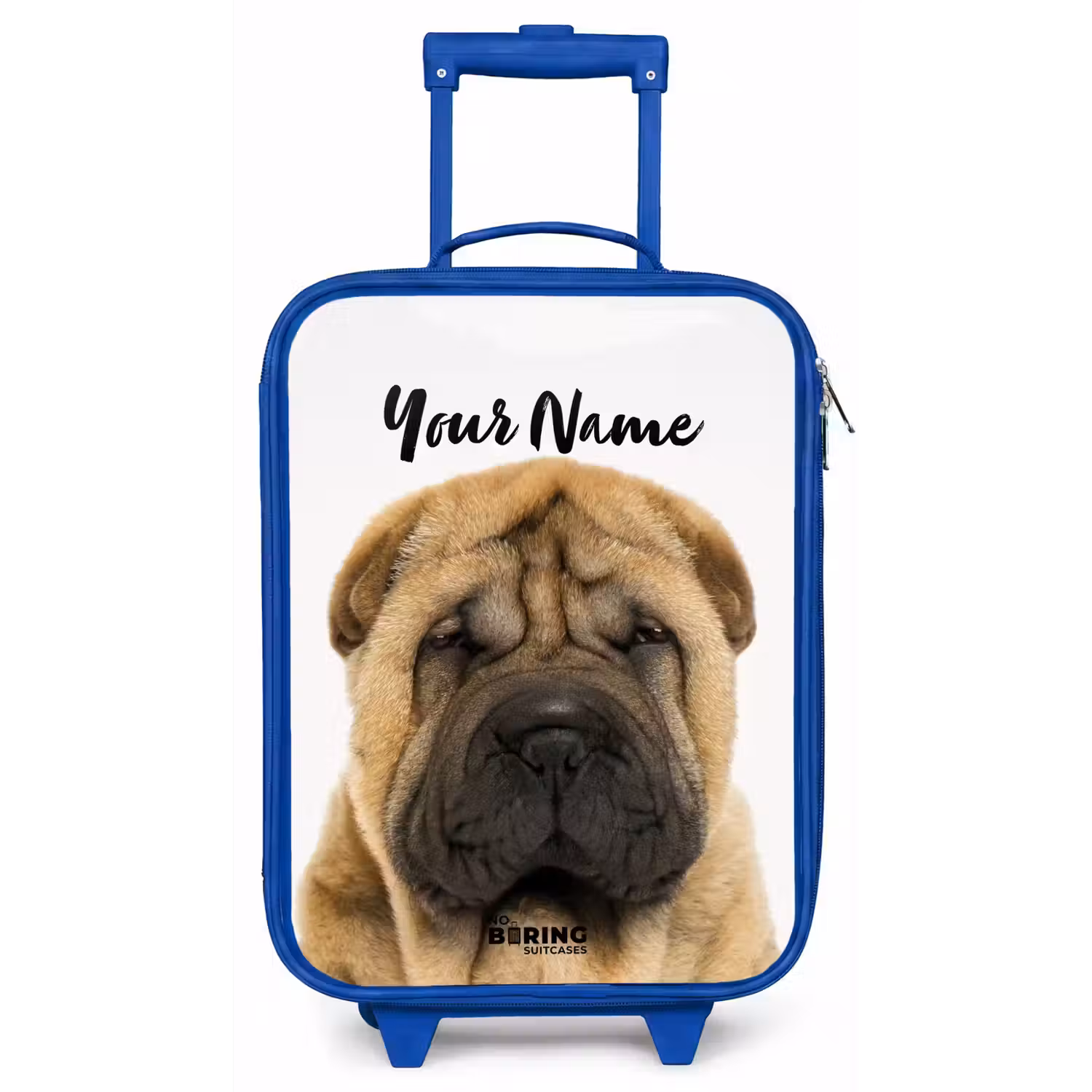 Hondje met Boos Hoofd Kinderkoffer - Blauw klein -zz3dotto