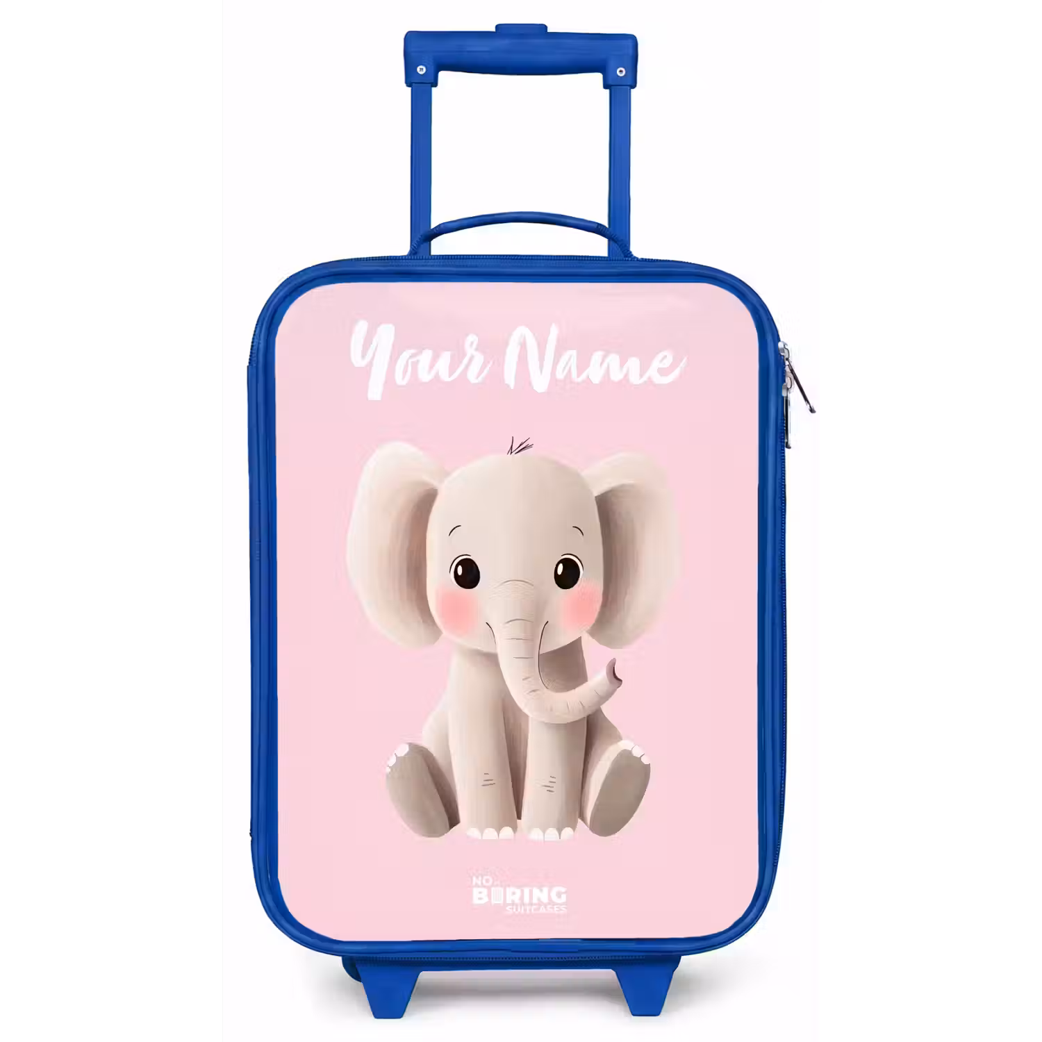 Olifant - Grijs - Baby - Slurf Kinderkoffer - Blauw klein -zz3dotto
