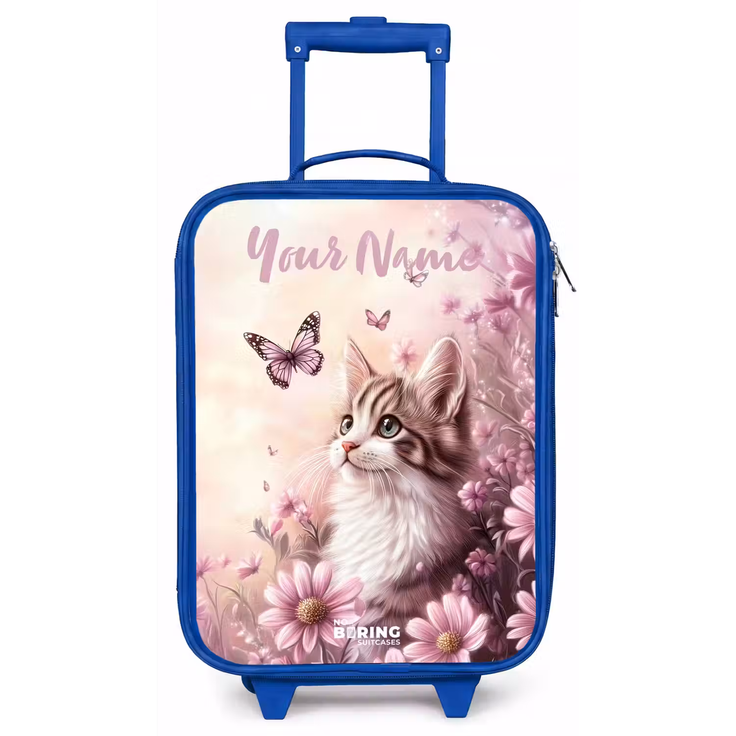 Kitten - Vlinders - Paars - Bloemen Kinderkoffer - Blauw klein -zz3dotto
