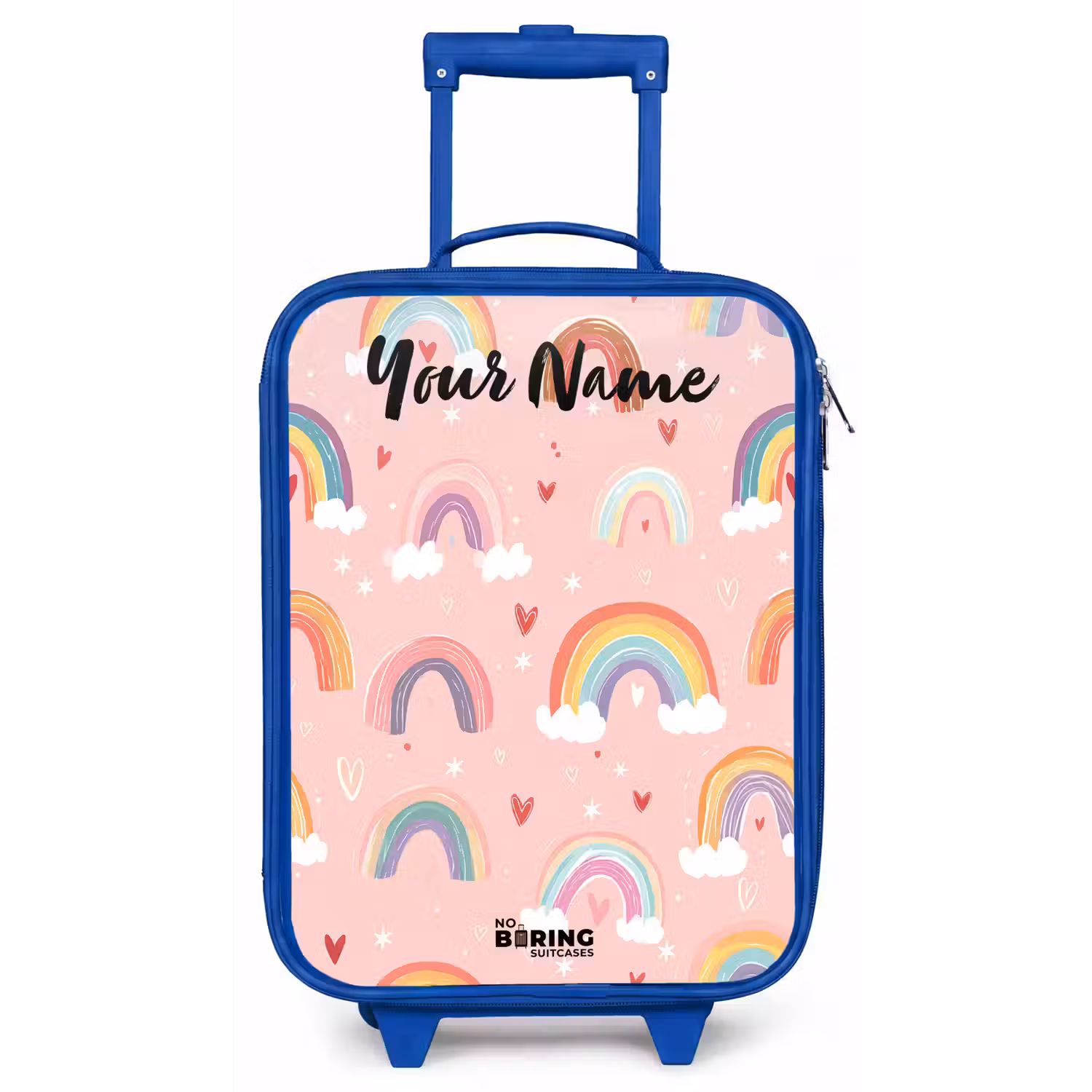 Regenboog - Patroon - Pastel Kinderkoffer - Blauw klein -zz3dotto