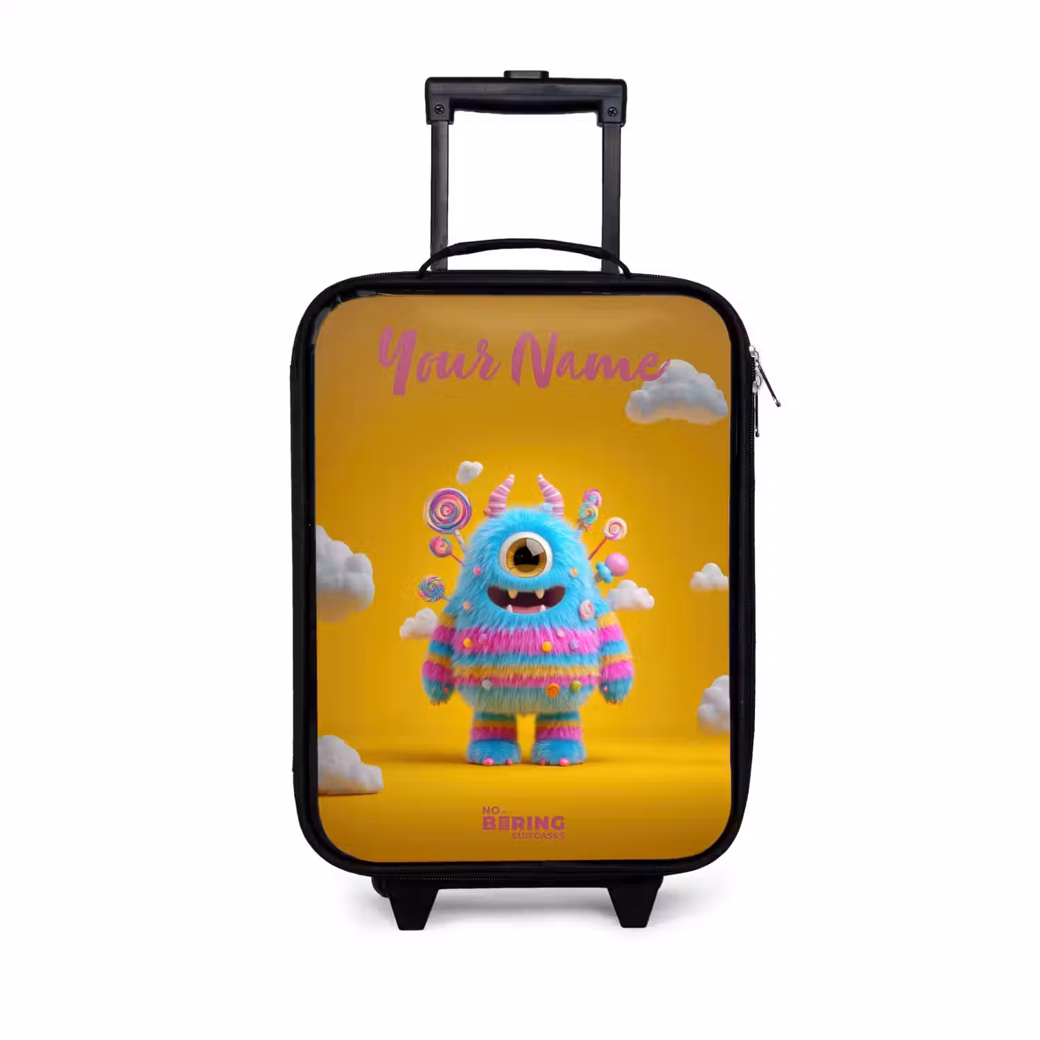 Snoep - Monster - Regenboog Kinderkoffer - Zwart klein -3d