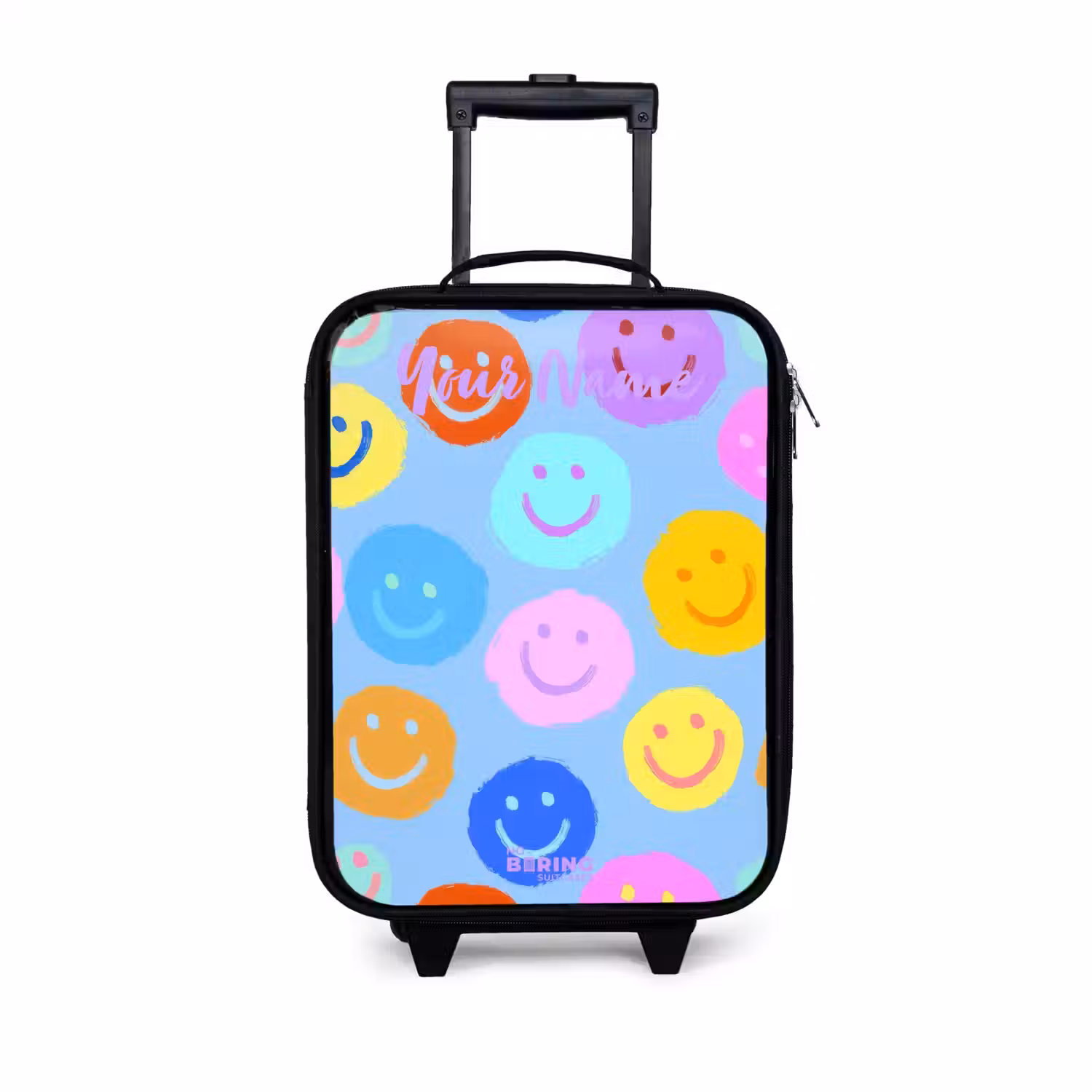 Vrolijk patroon van smileys Kinderkoffer - Zwart klein -3d