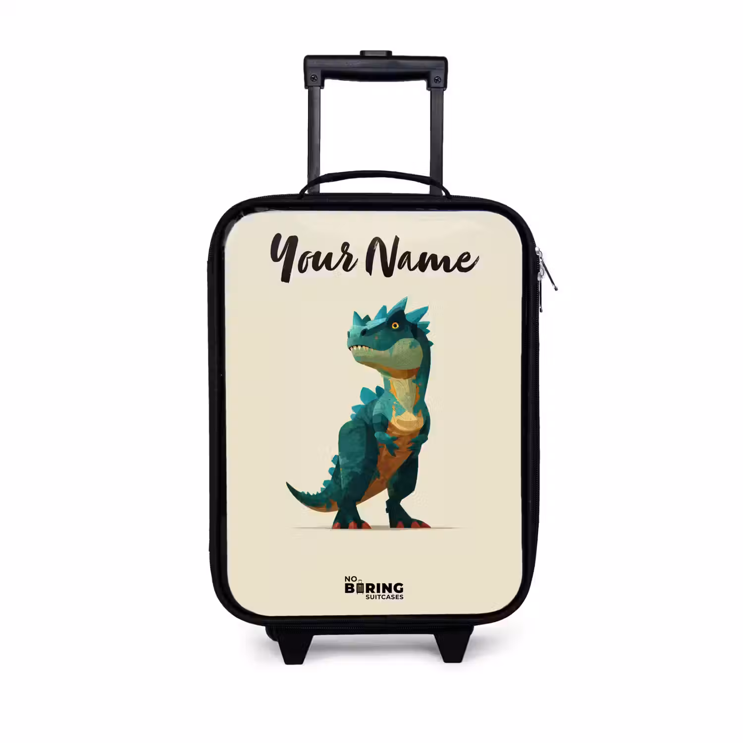 Dino - Dier - Groen Kinderkoffer - Zwart klein -3d