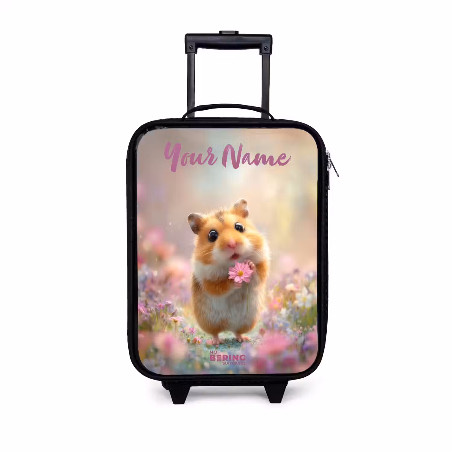 Hamster - Bloem - Natuur - Dier Kinderkoffer - Zwart klein -3d