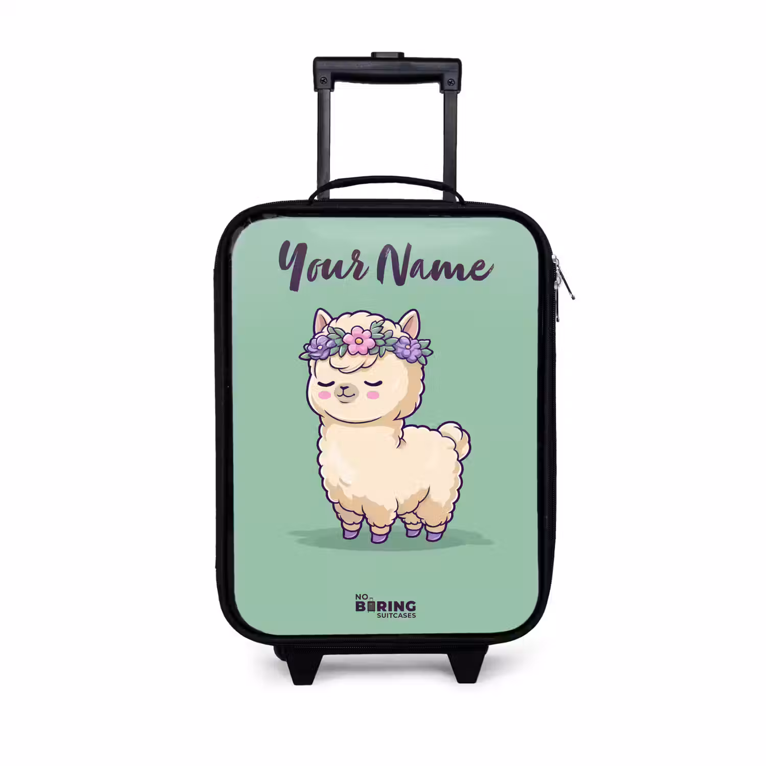 Kawai - Alpaca - Groen Kinderkoffer - Zwart klein -3d