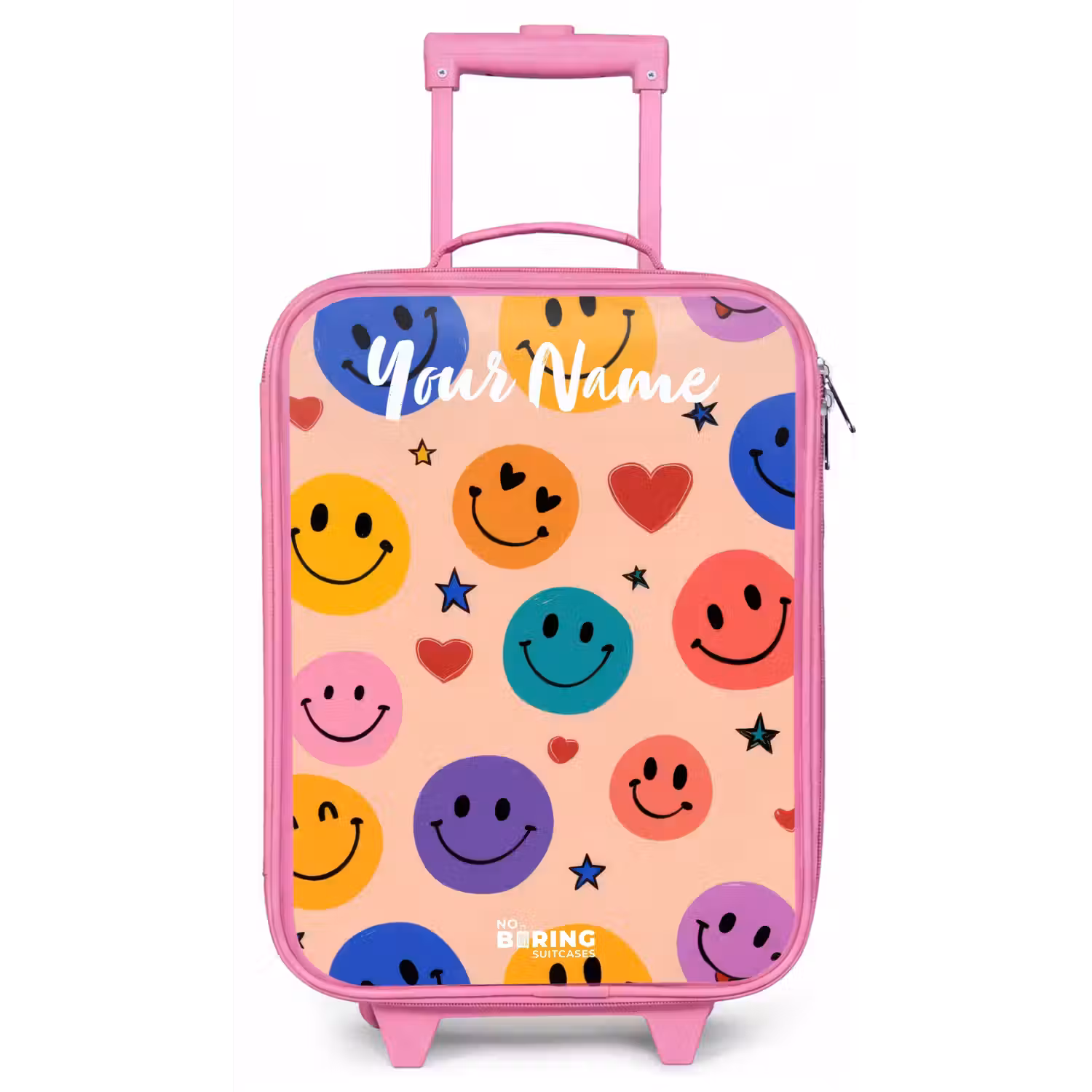 Vrolijk Smiley-patroon Kinderkoffer - Roze klein -zz3dotto