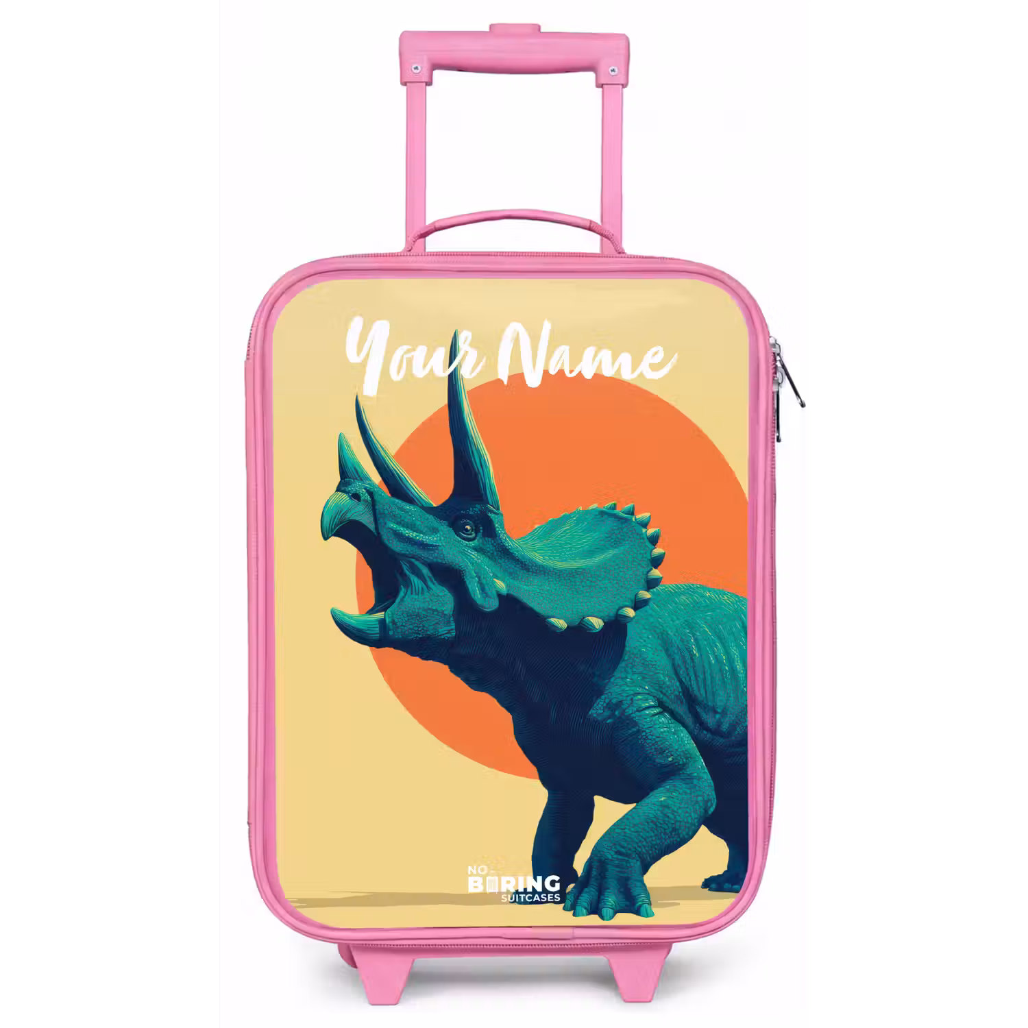 Dino - Triceratops - Dier Kinderkoffer - Roze klein -zz3dotto