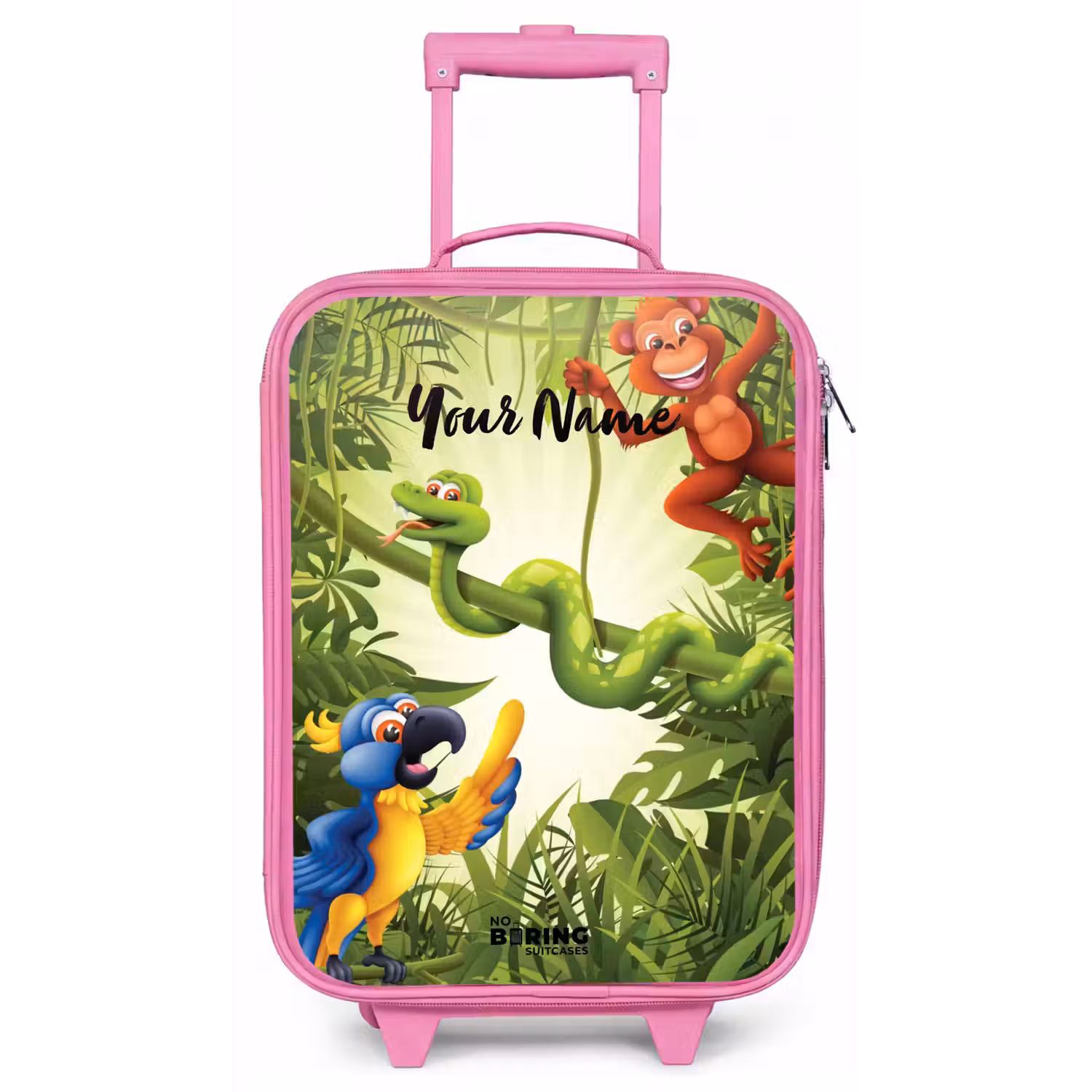 Jolige jungle Kinderkoffer - Roze klein -zz3dotto