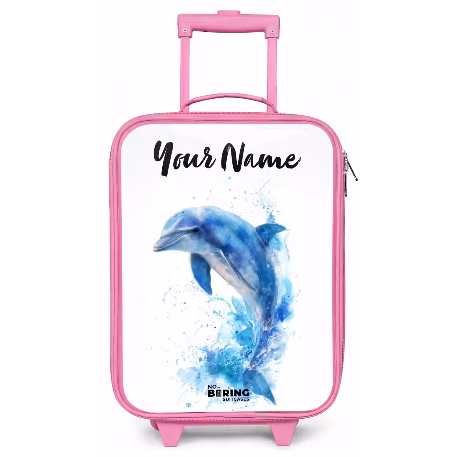 Springende blauwe dolfijn Kinderkoffer - Roze klein -zz3dotto