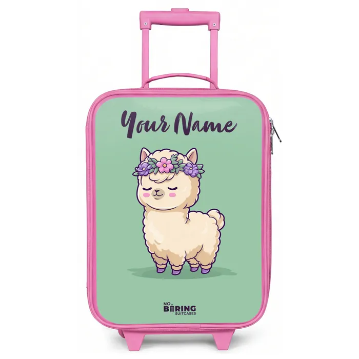 Kawai - Alpaca - Groen Kinderkoffer - Roze klein -zz3dotto