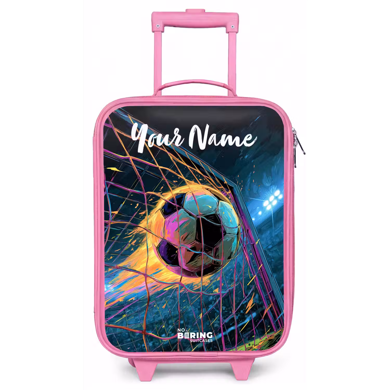 Neon - Net - Voetbal - Kleurrijk Kinderkoffer - Roze klein -zz3dotto
