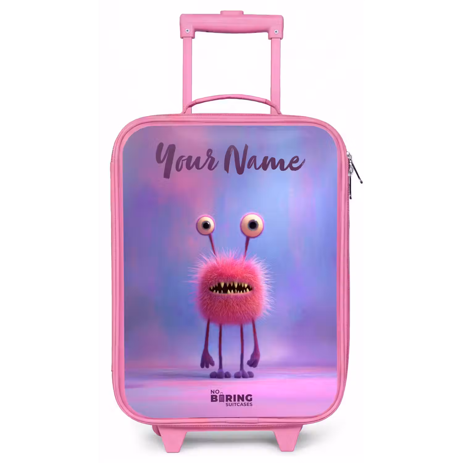 Roze harig monster met grote ogen Kinderkoffer - Roze klein -zz3dotto