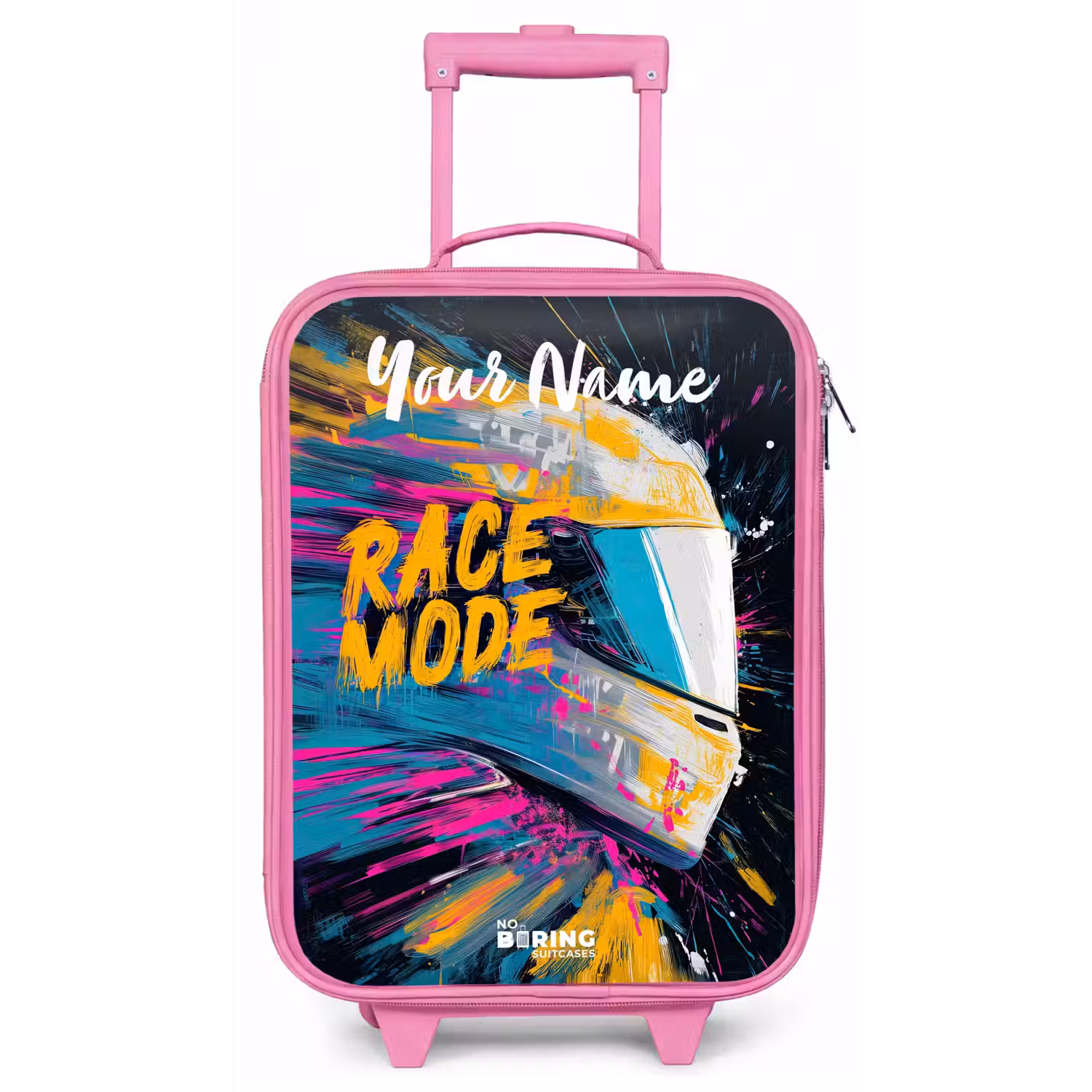 Racehelm - Abstract - Verf - Kleurrijk Kinderkoffer - Roze klein -zz3dotto
