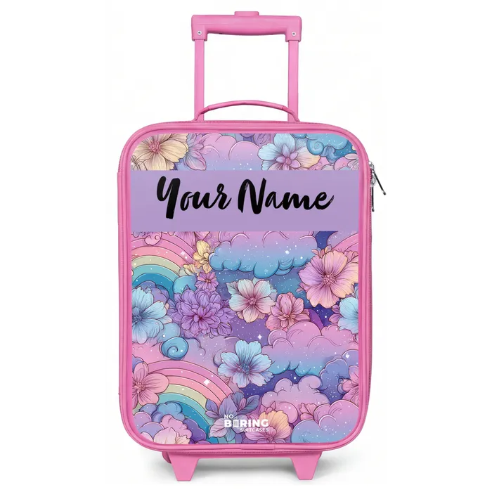 Regenbogen - Bloemen - Kleurrijk Kinderkoffer - Roze klein -zz3dotto