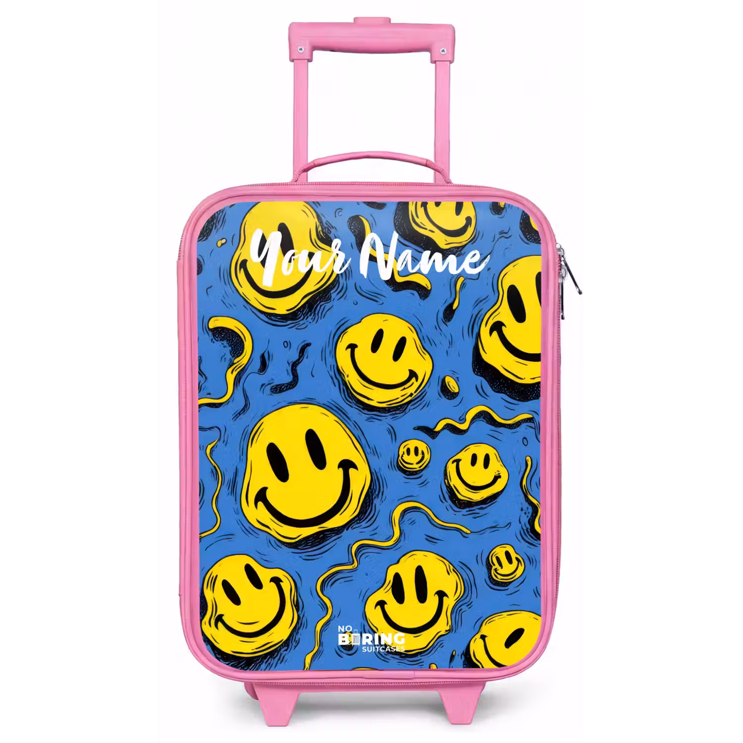 Smiley - Blauw - Geel Kinderkoffer - Roze klein -zz3dotto